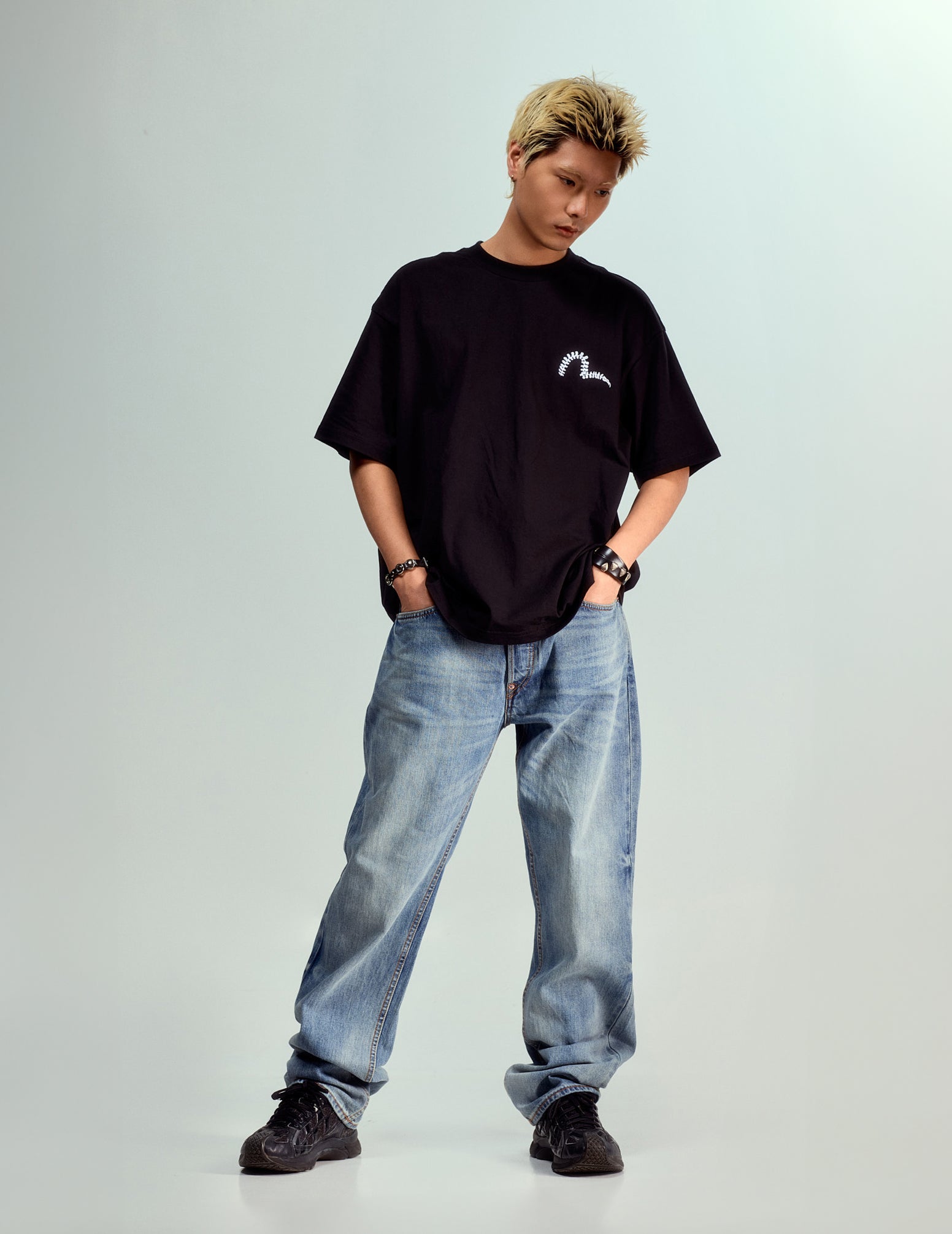 Daicock Print Baggy-Fit Jeans #2000
