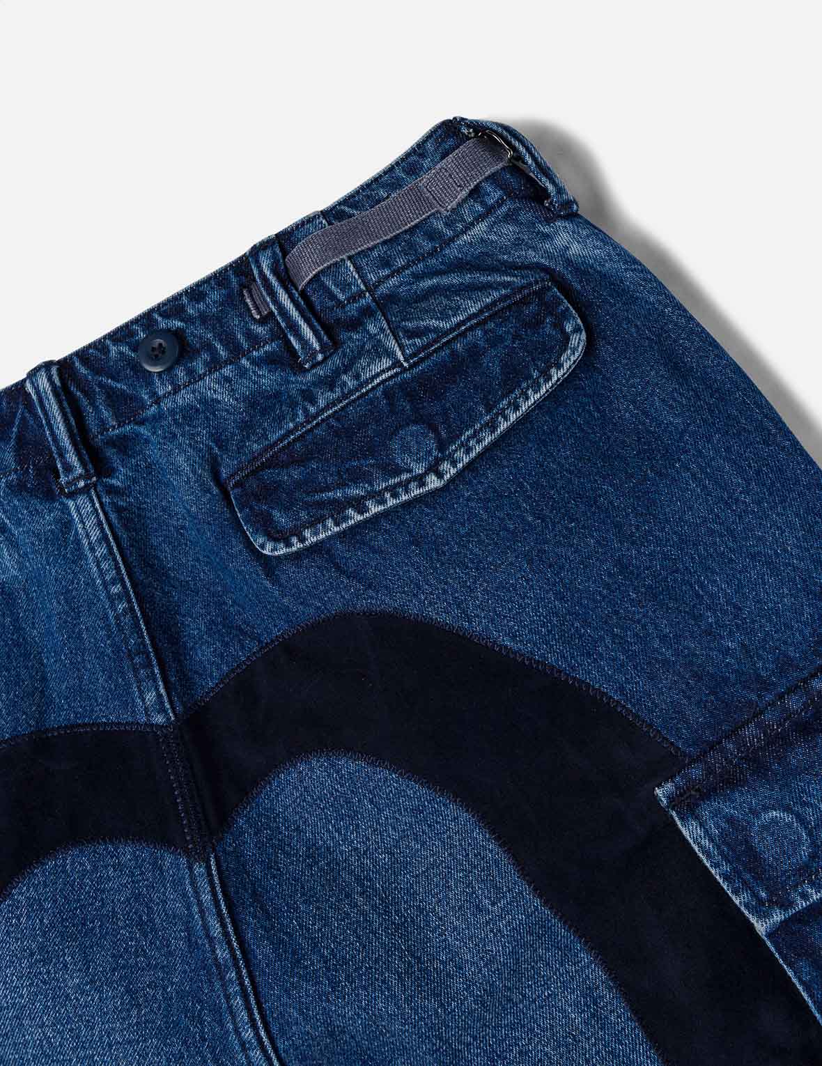 Vintage motorcycle Print Washed Daicock Embroidery Wide-leg Cargo Jeans