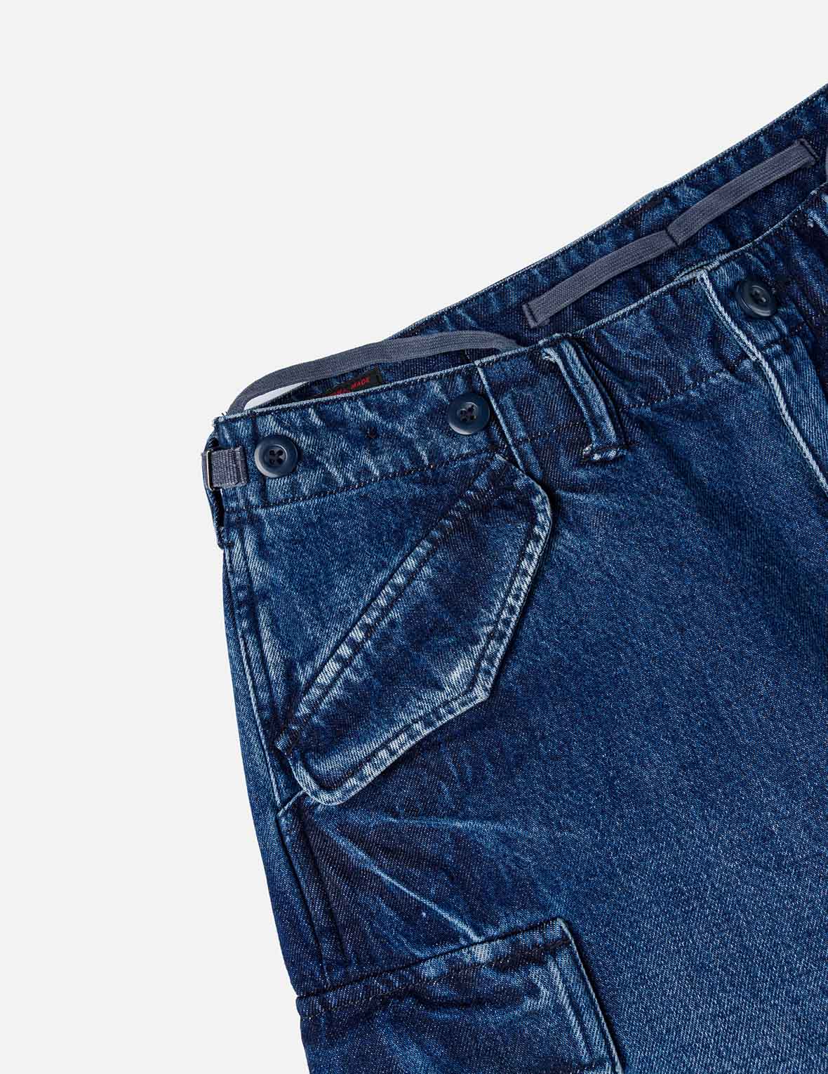 Vintage motorcycle Print Washed Daicock Embroidery Wide-leg Cargo Jeans