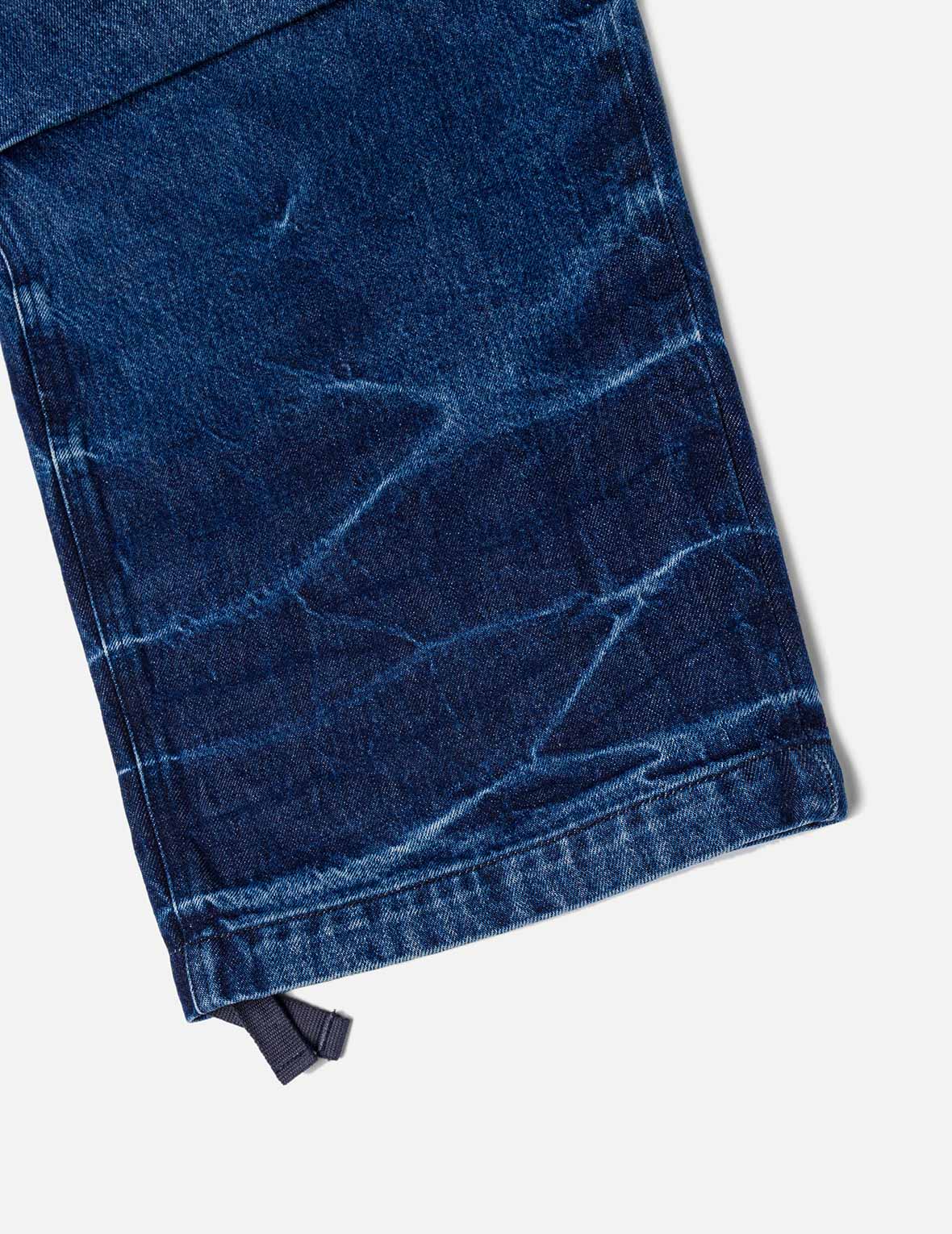 Vintage motorcycle Print Washed Daicock Embroidery Wide-leg Cargo Jeans