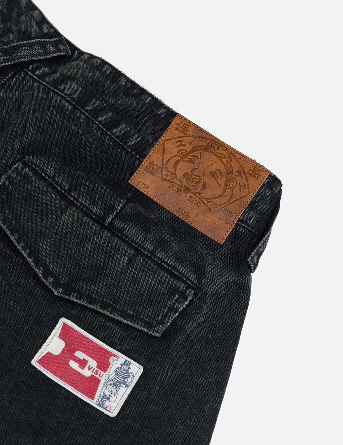 Distressed Seagull Appliqué Embroidery and Multi-Pocket Loose Fit Cargo Pants