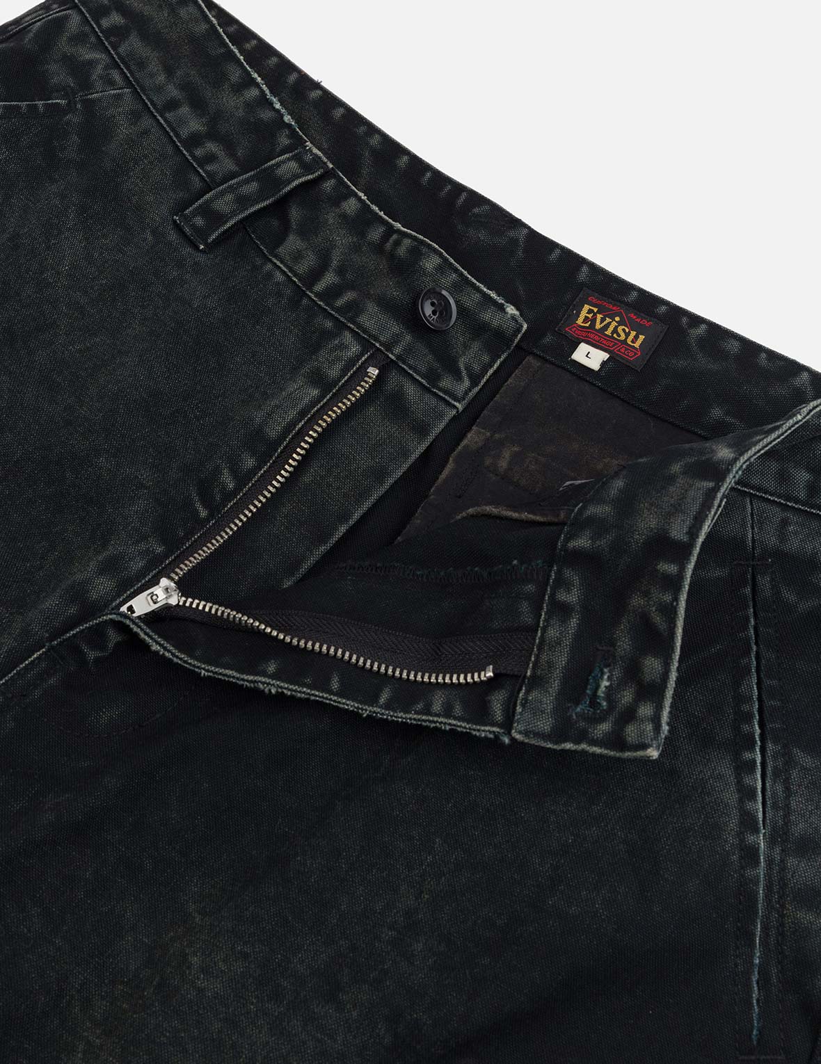 Distressed Seagull Appliqué Embroidery and Multi-Pocket Loose Fit Cargo Pants