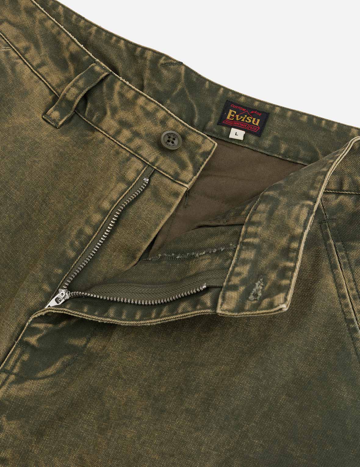Distressed Seagull Appliqué Embroidery and Multi-Pocket Loose Fit Cargo Pants
