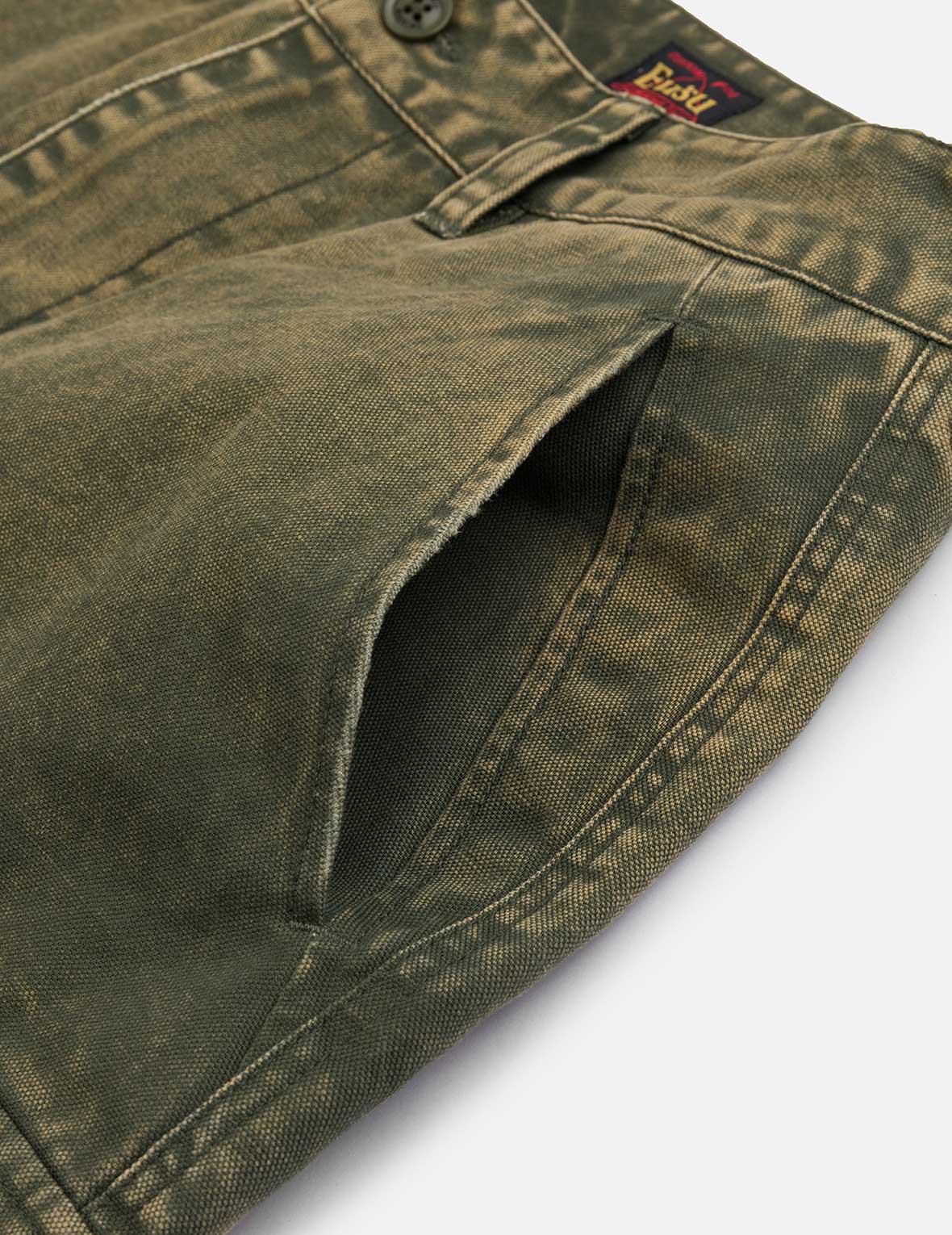 Distressed Seagull Appliqué Embroidery and Multi-Pocket Loose Fit Cargo Pants