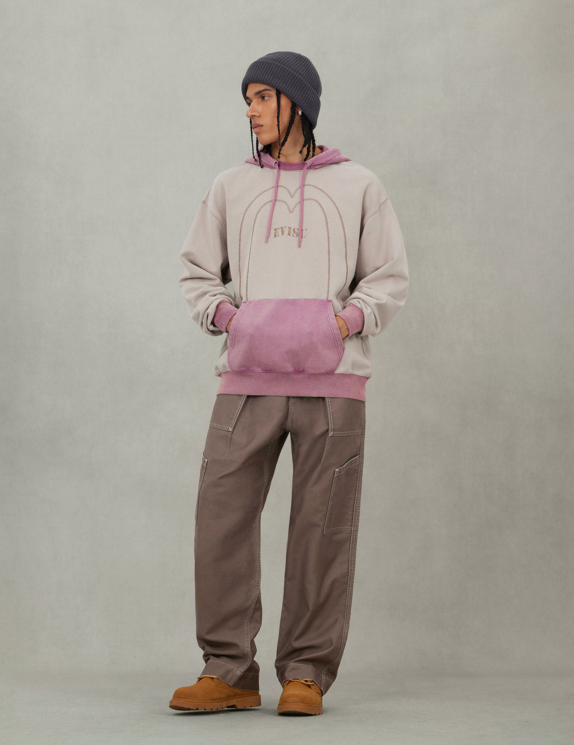 Hand-Painted Seagull Print Relax Fit Flight Pants