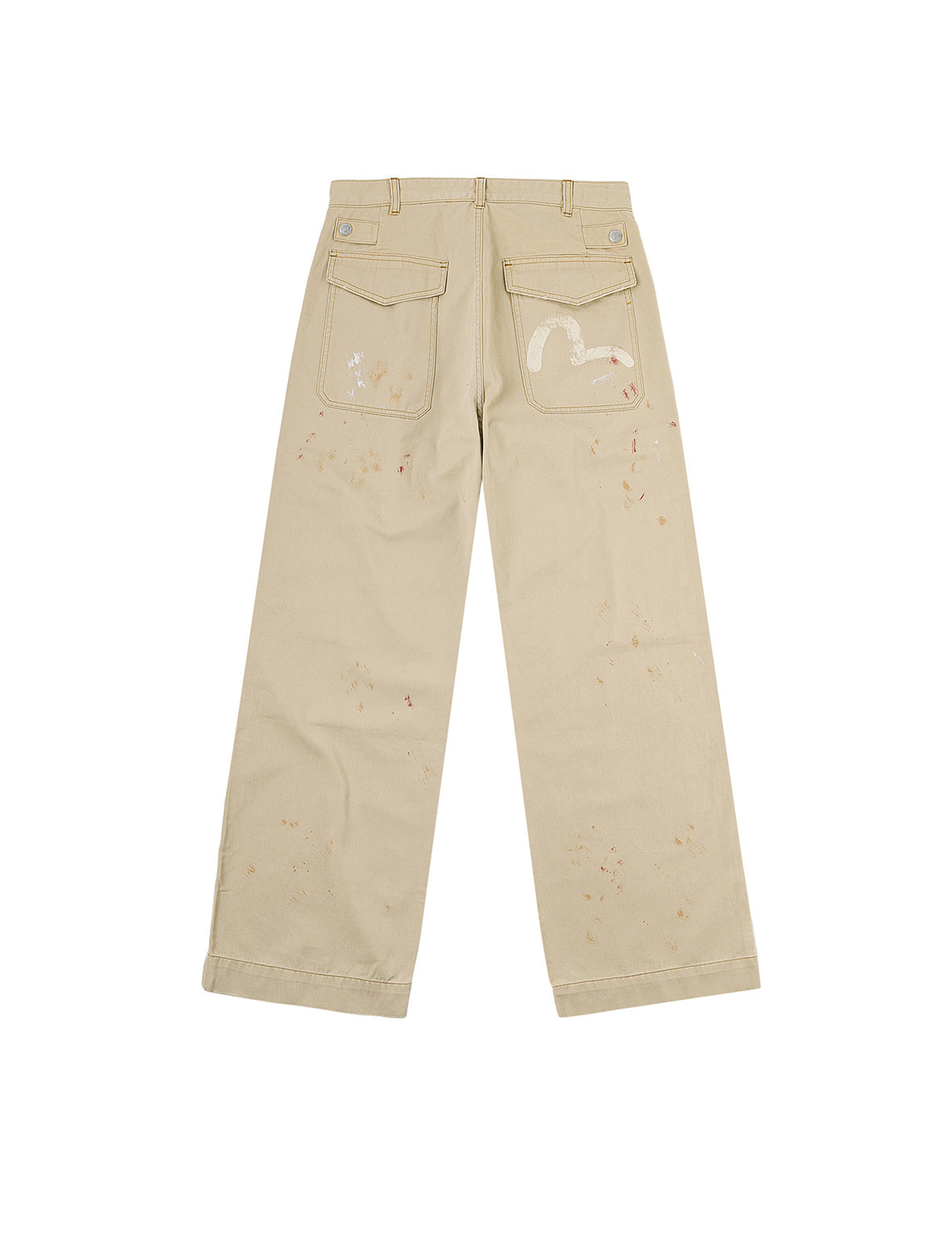 Hand-Painted Seagull and Splash-ink Print Relax Fit Flight Pants