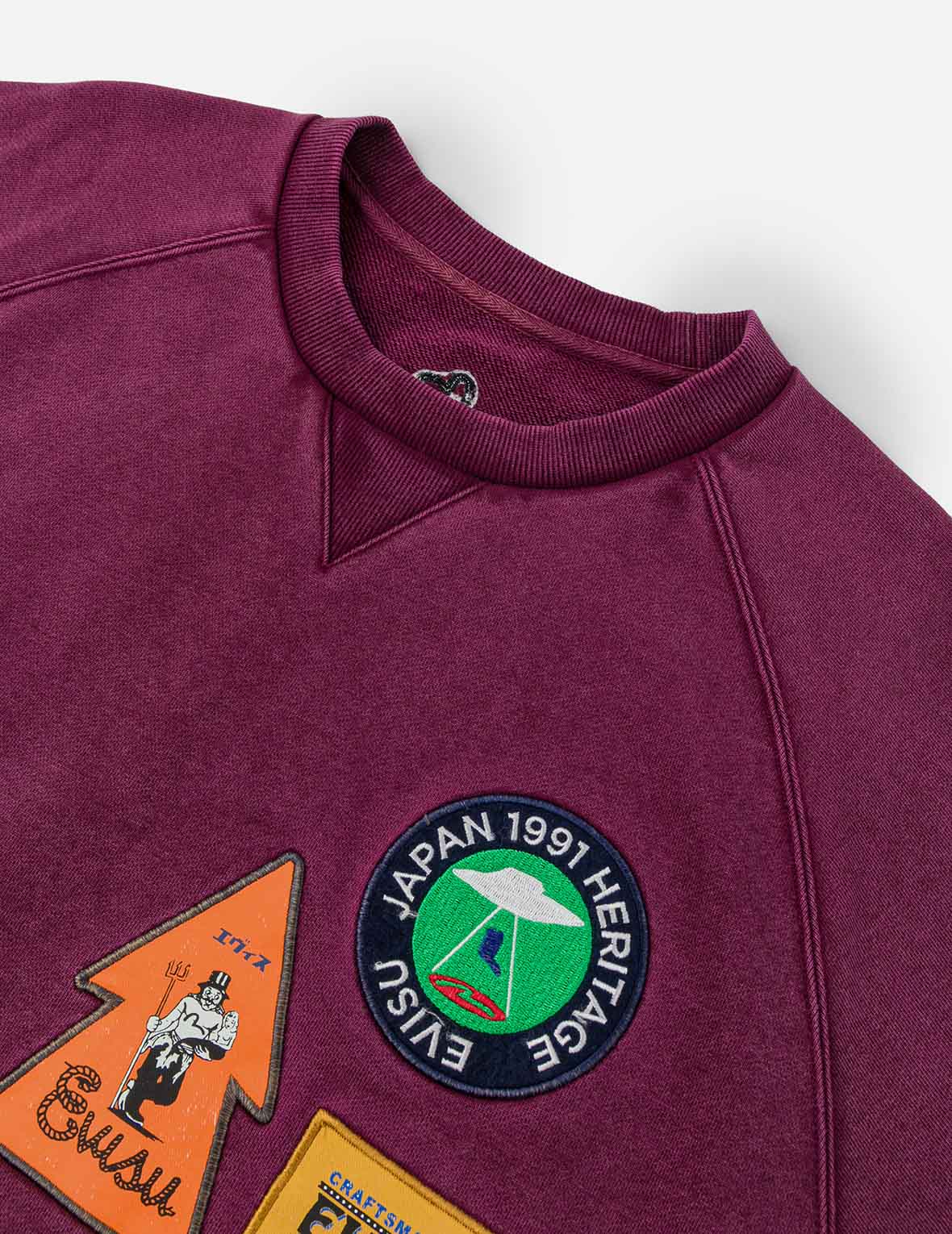 American "Ebisu" Patch and Seagull Embroidery Relax Fit Sweatshirt