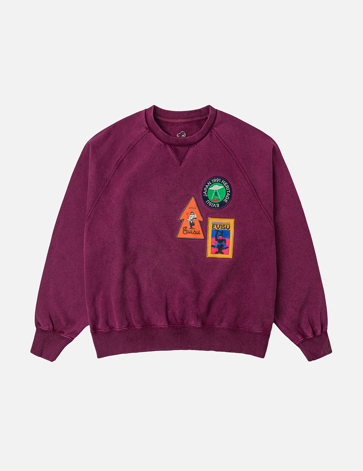 American "Ebisu" Patch and Seagull Embroidery Relax Fit Sweatshirt