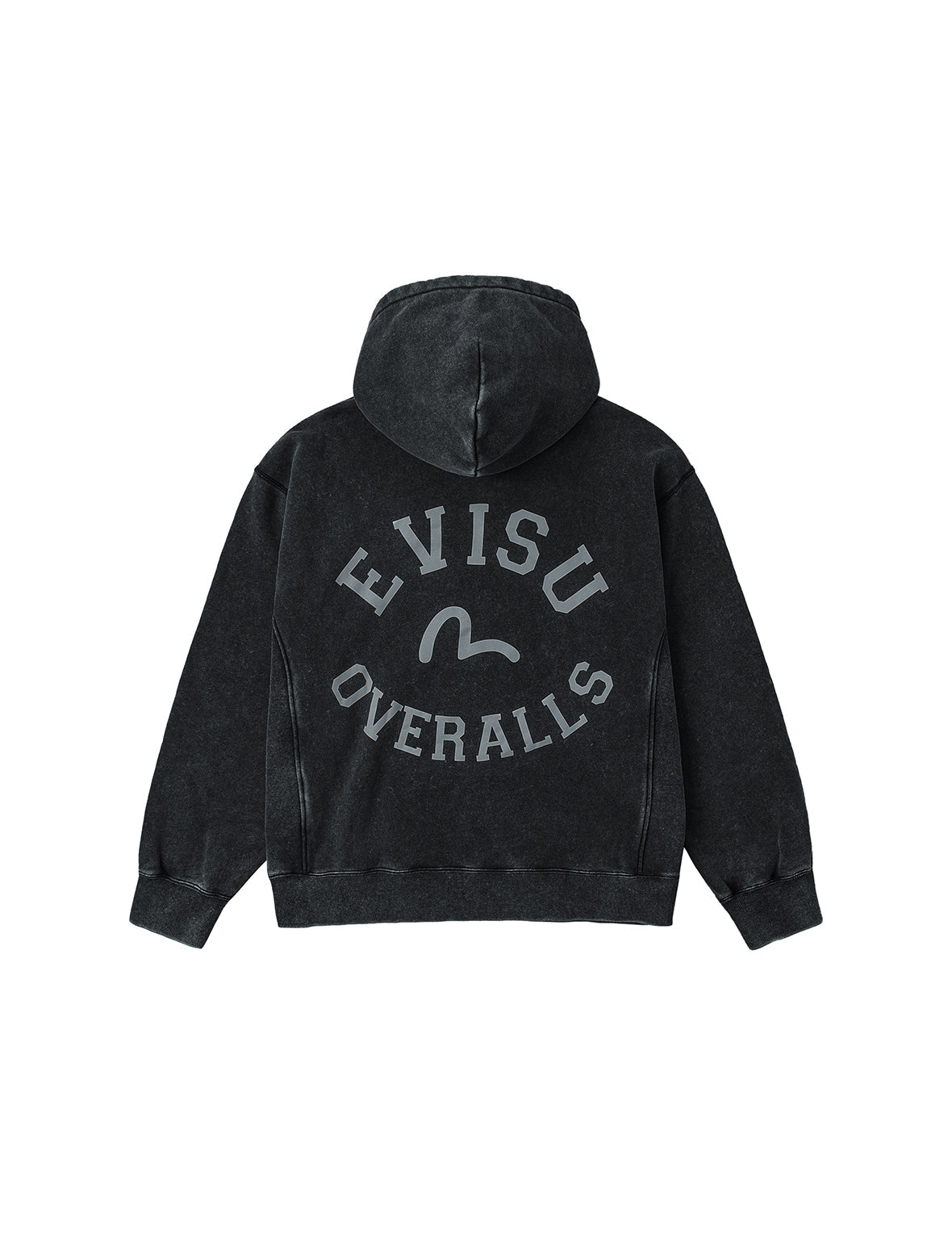 Washed Seagull and Logo Print Relax Fit Hoodie