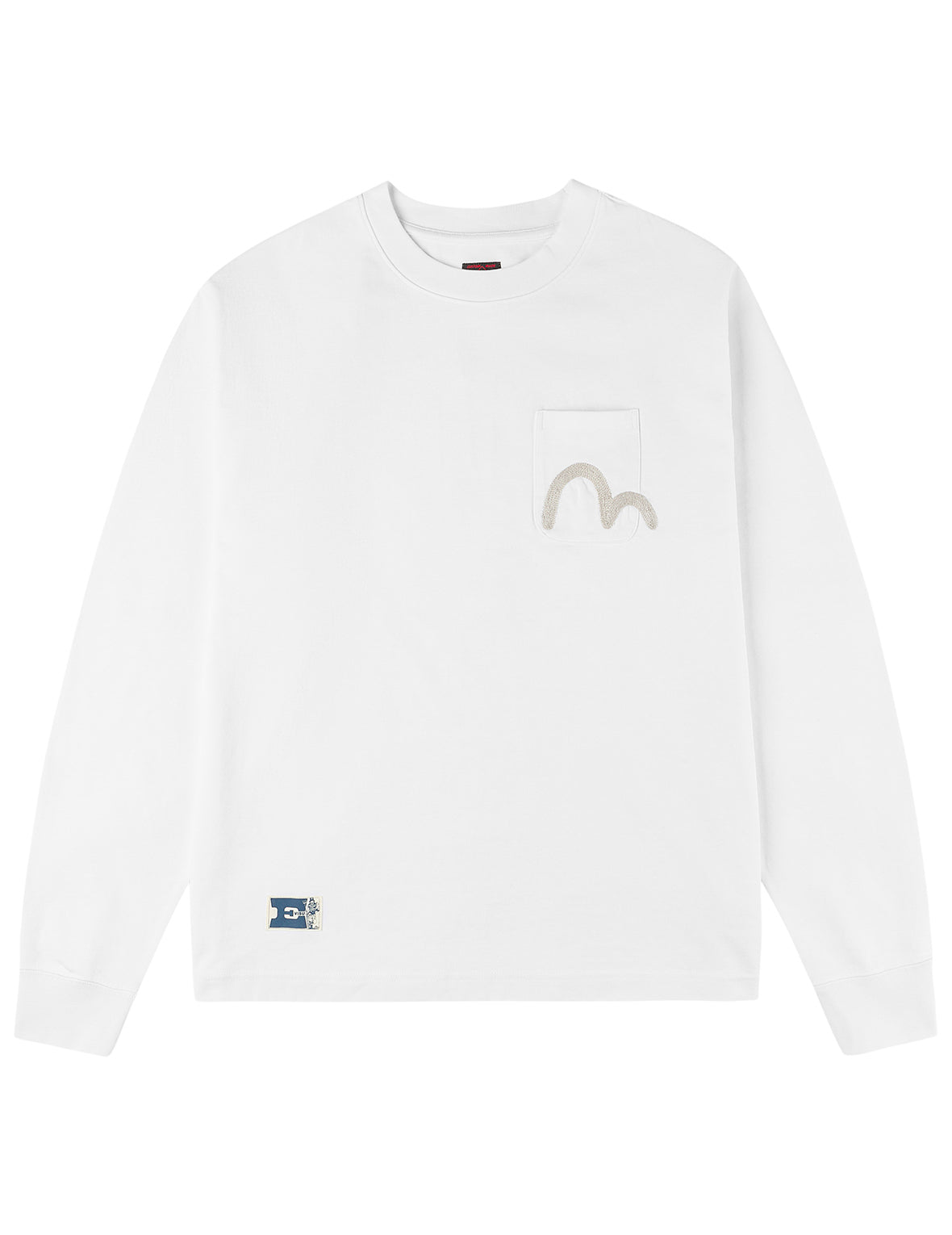 Seagull Embroidery Pocket Relax Fit Long-sleeve T-shirt