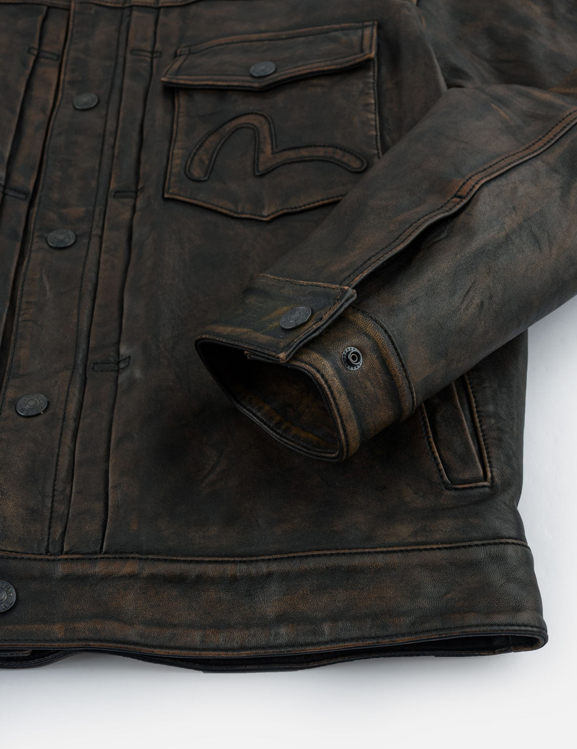 Seagull 3M Thinsulate™ Insulated Faded Leather Trucker Jacket