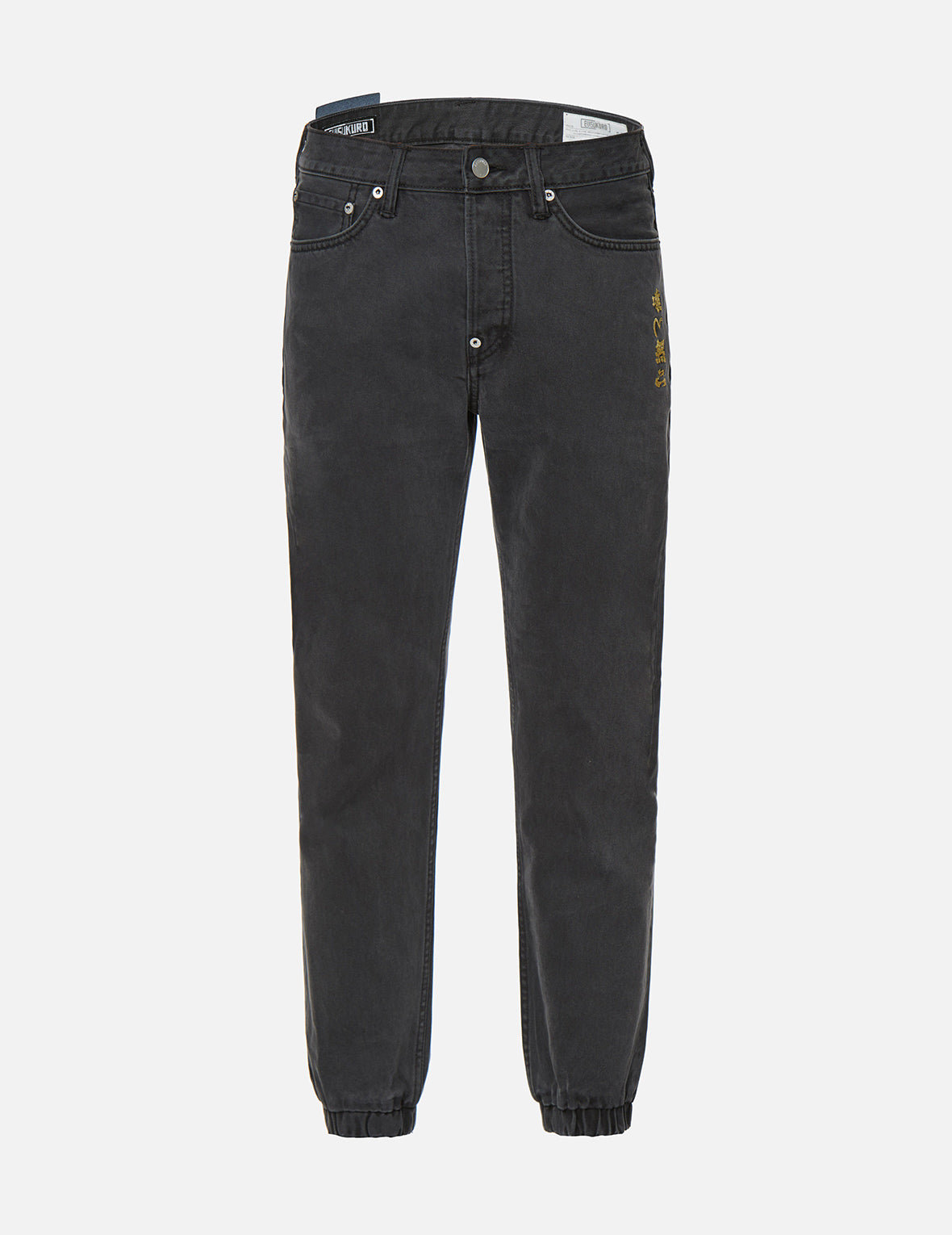 Slogan Embroidered Slim Fit Jogger Jeans