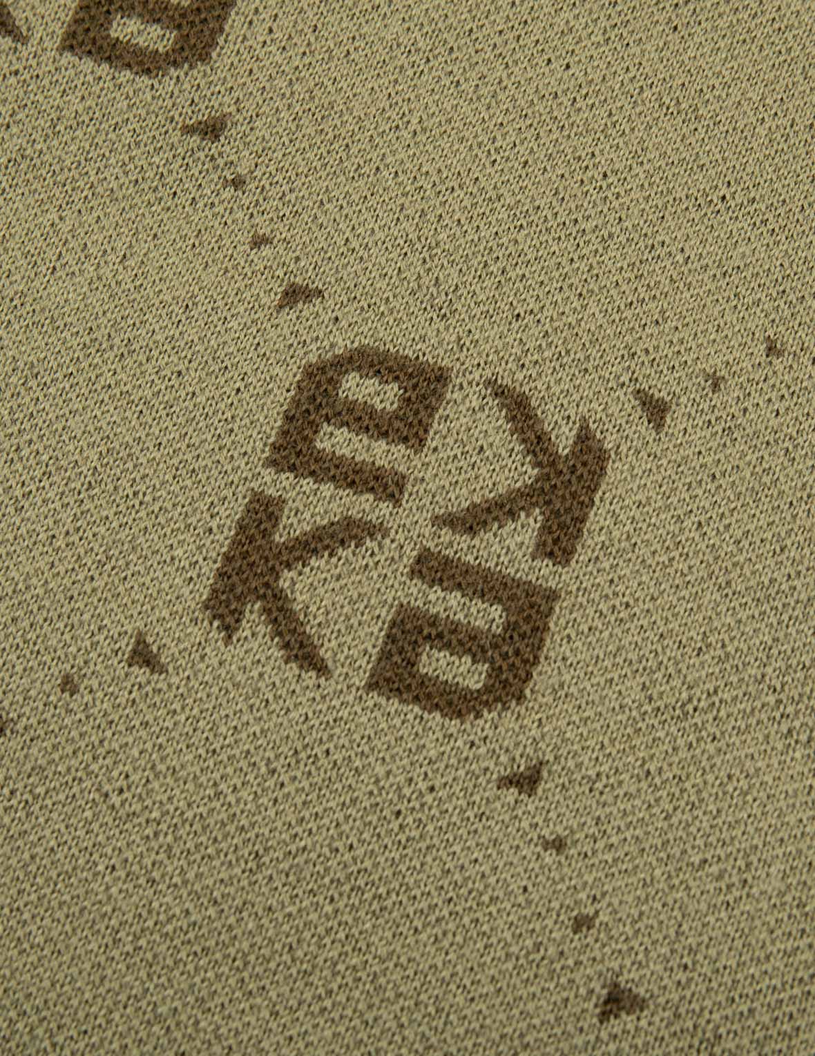 Logo Embroidery Monogram Jacquard Relaxed Fit Sweater