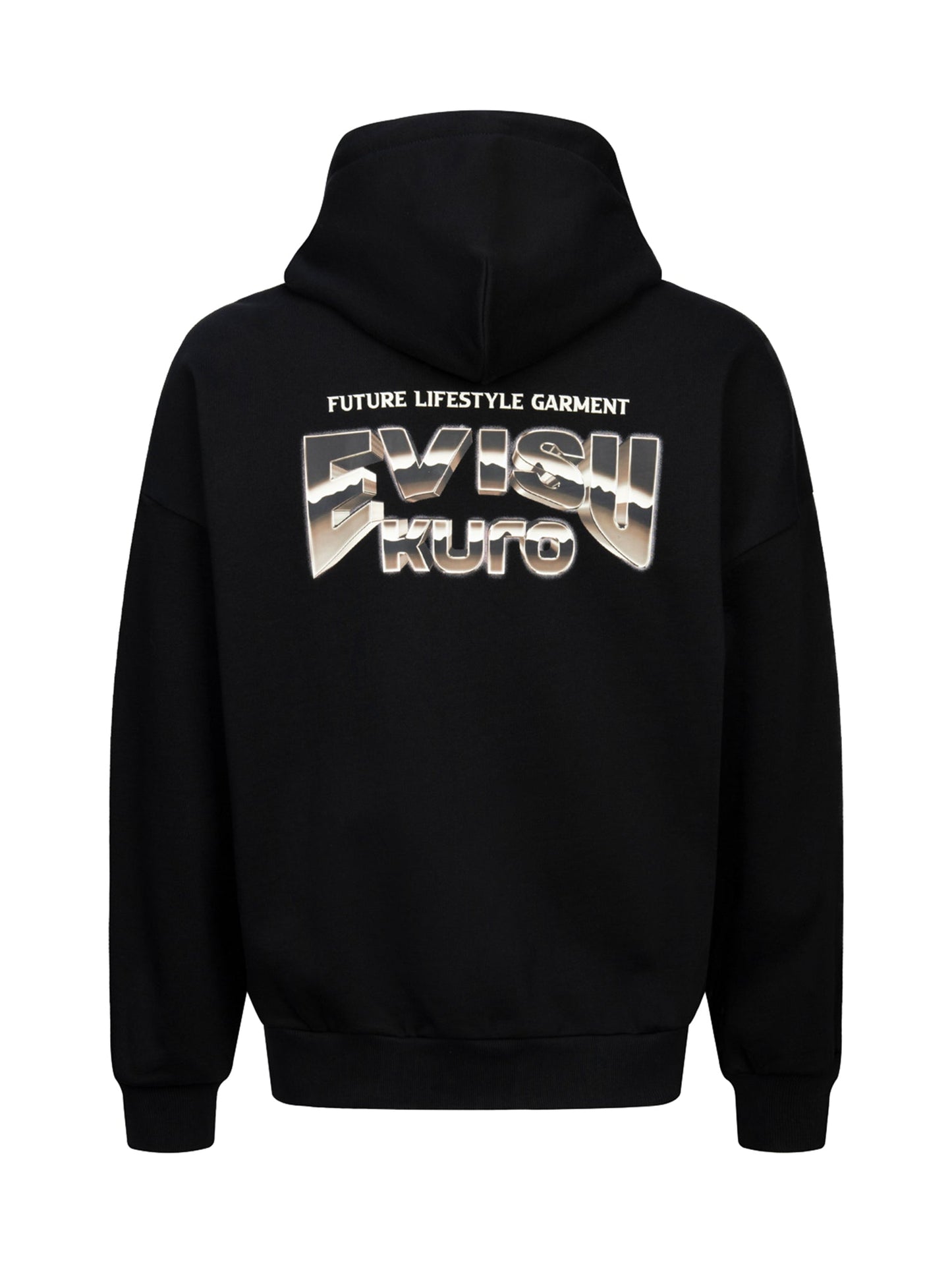 Metallic Effect Logo Print Oversized Hoodie
