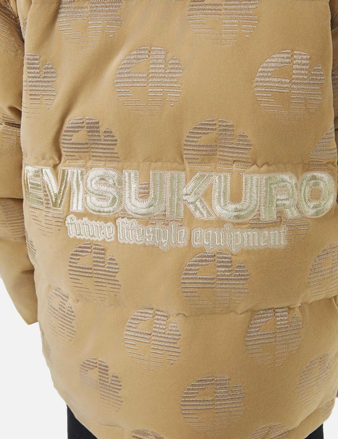 Allover EK Logo Velvet Relax Fit Down Jacket