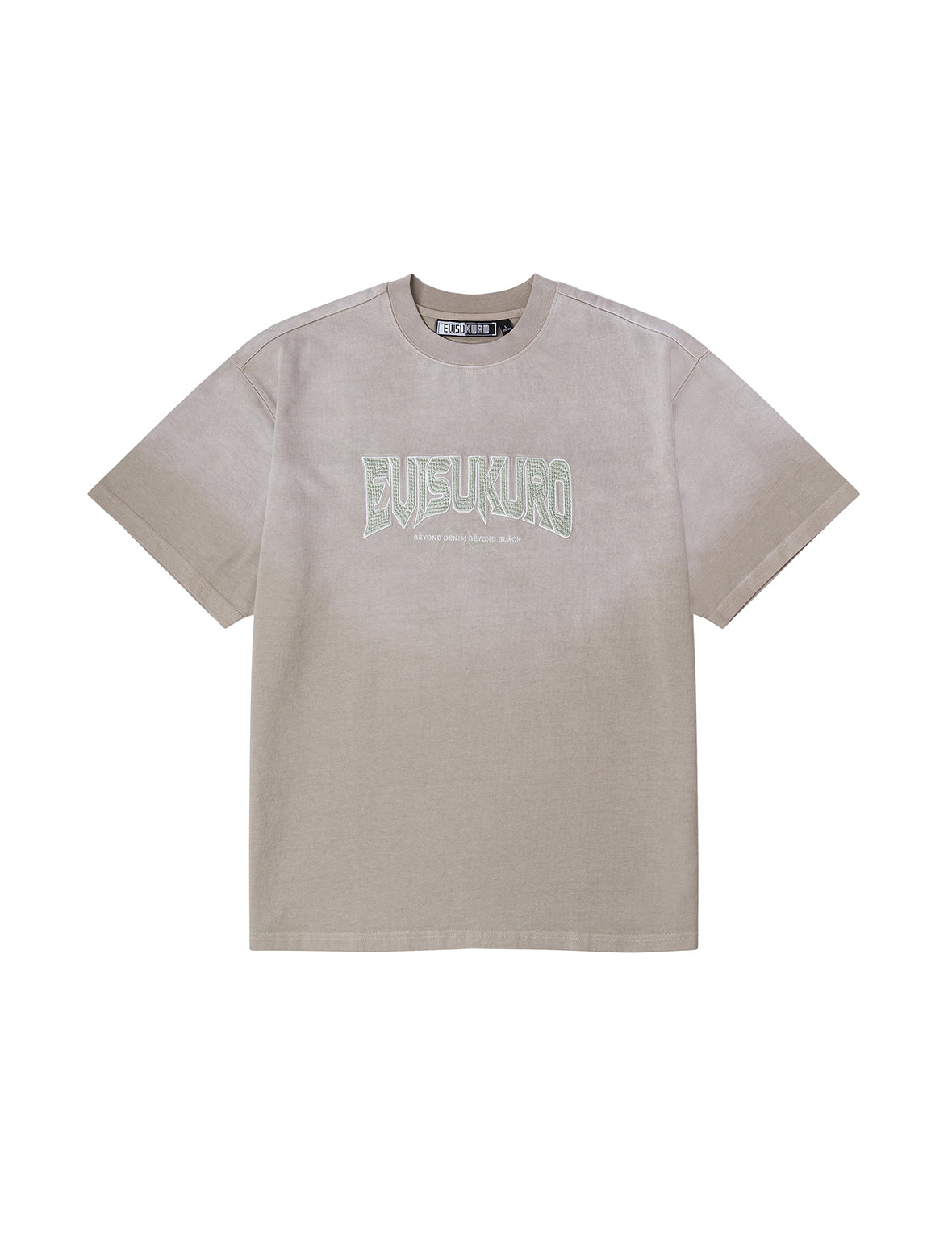 EVISUKURO Waffle Embroidery and Spray Dye Relax Fit T-shirt