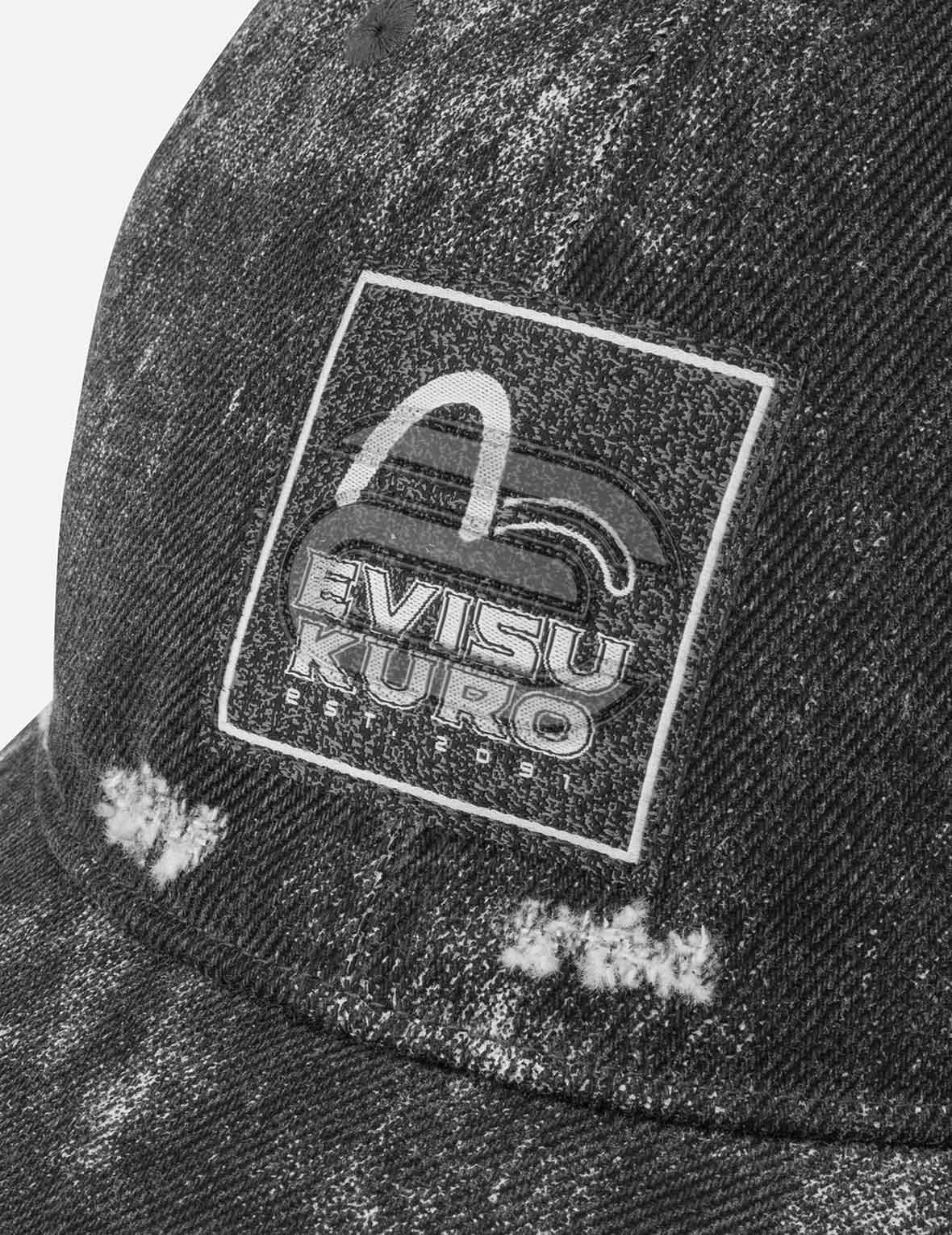EVISUKURO Label Washed Cap