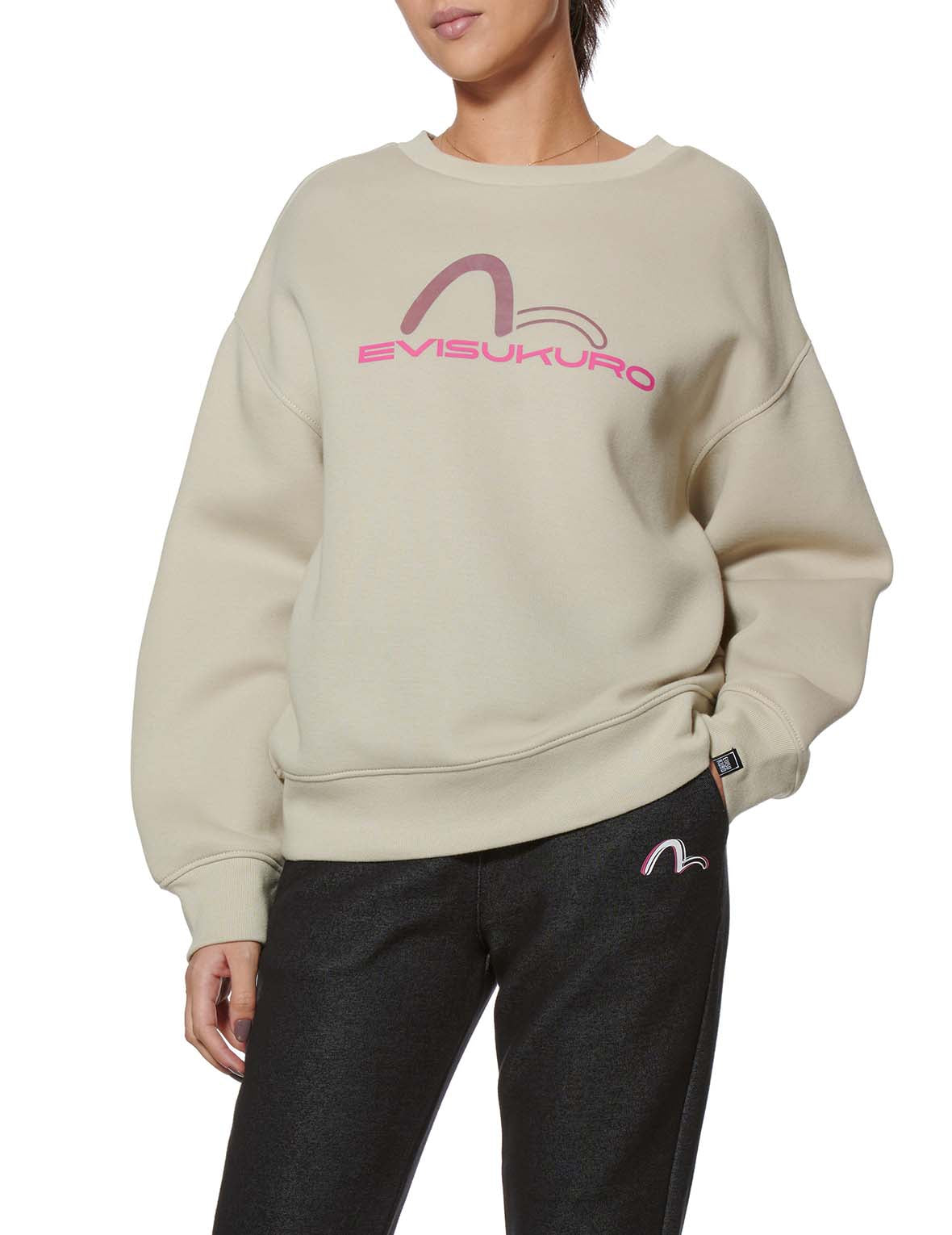 Seagull Print 2-Way Oversized Sweatshirt