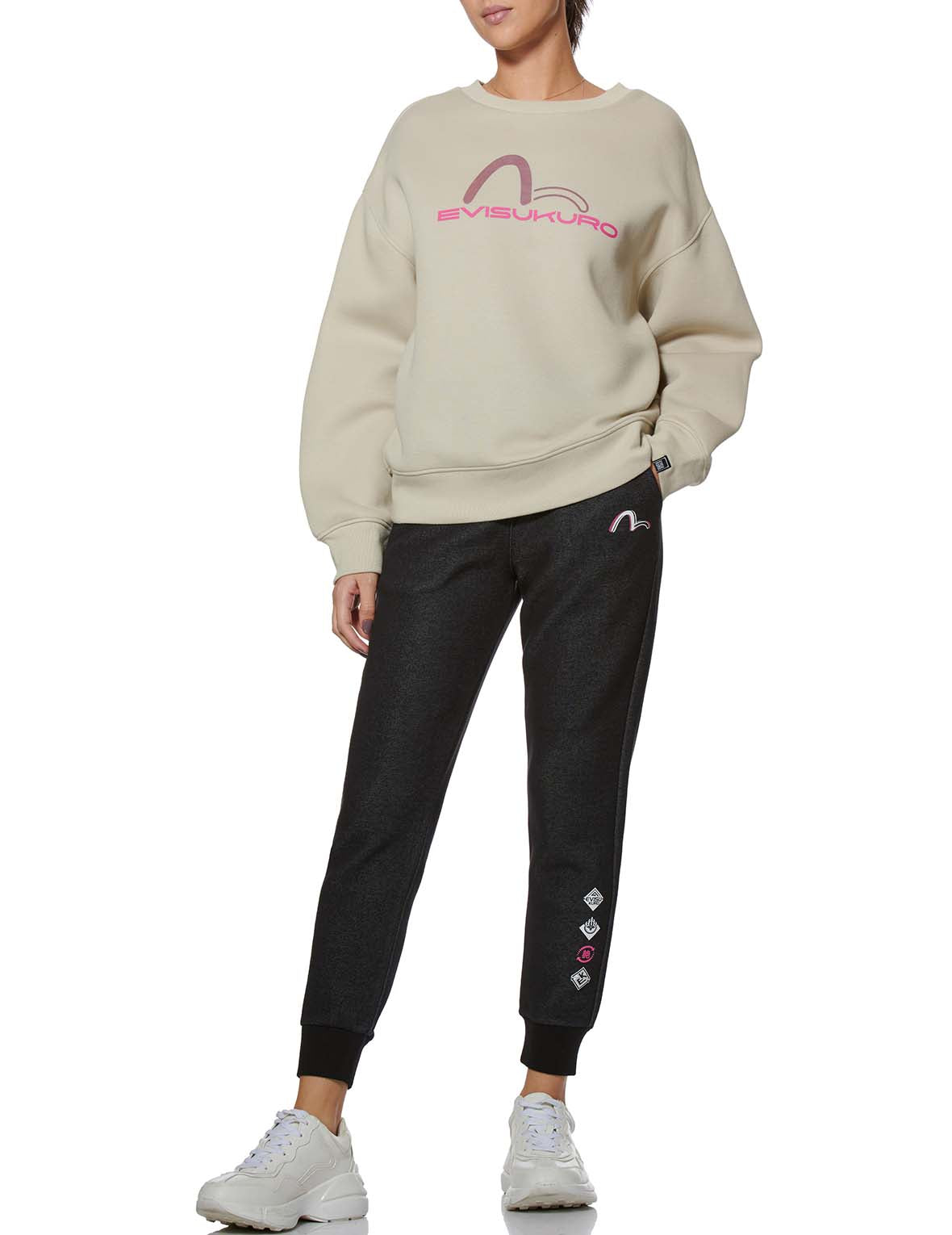 Seagull Print 2-Way Oversized Sweatshirt