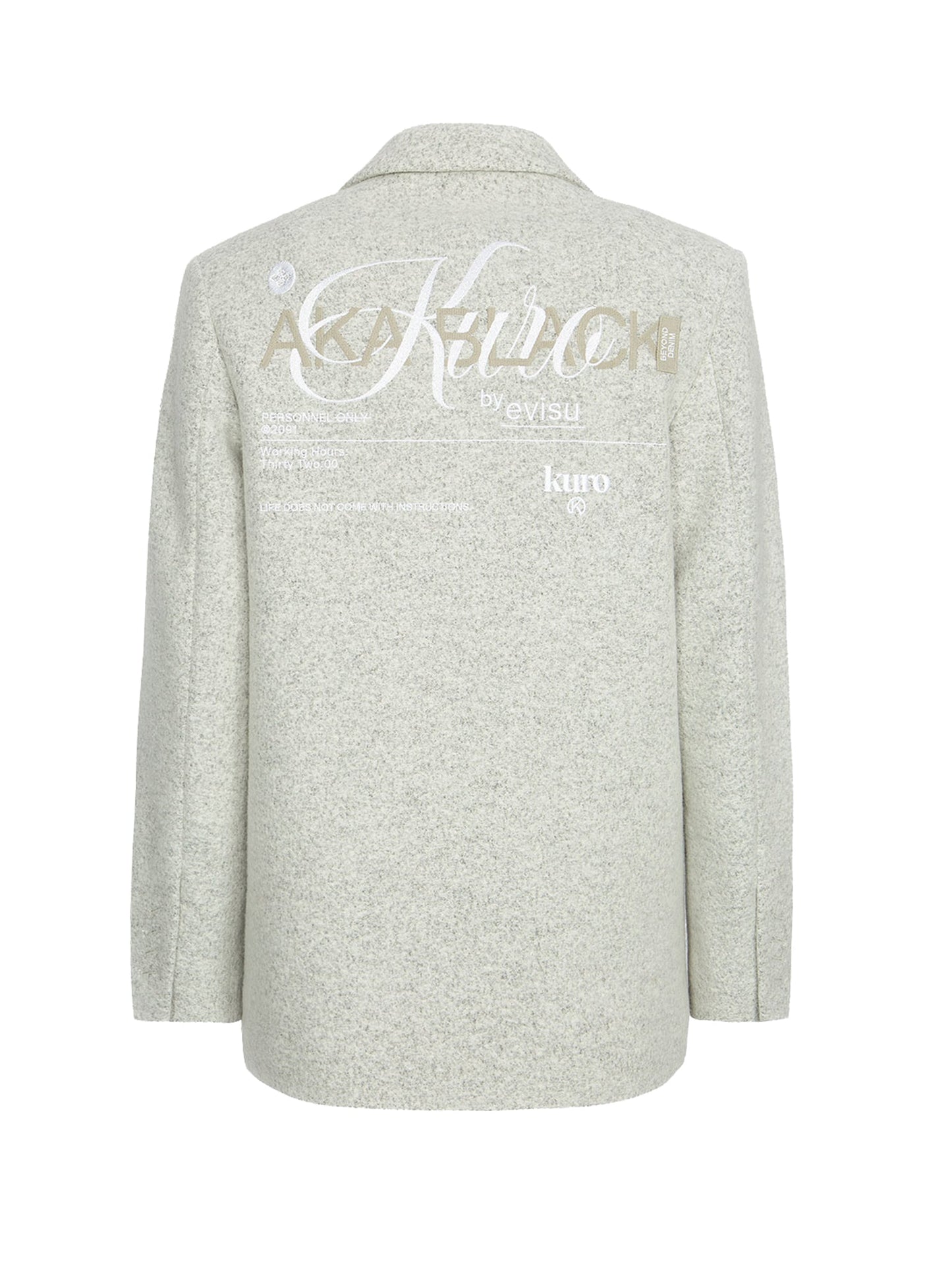 Logo Embroidery Wool Blend Blazer