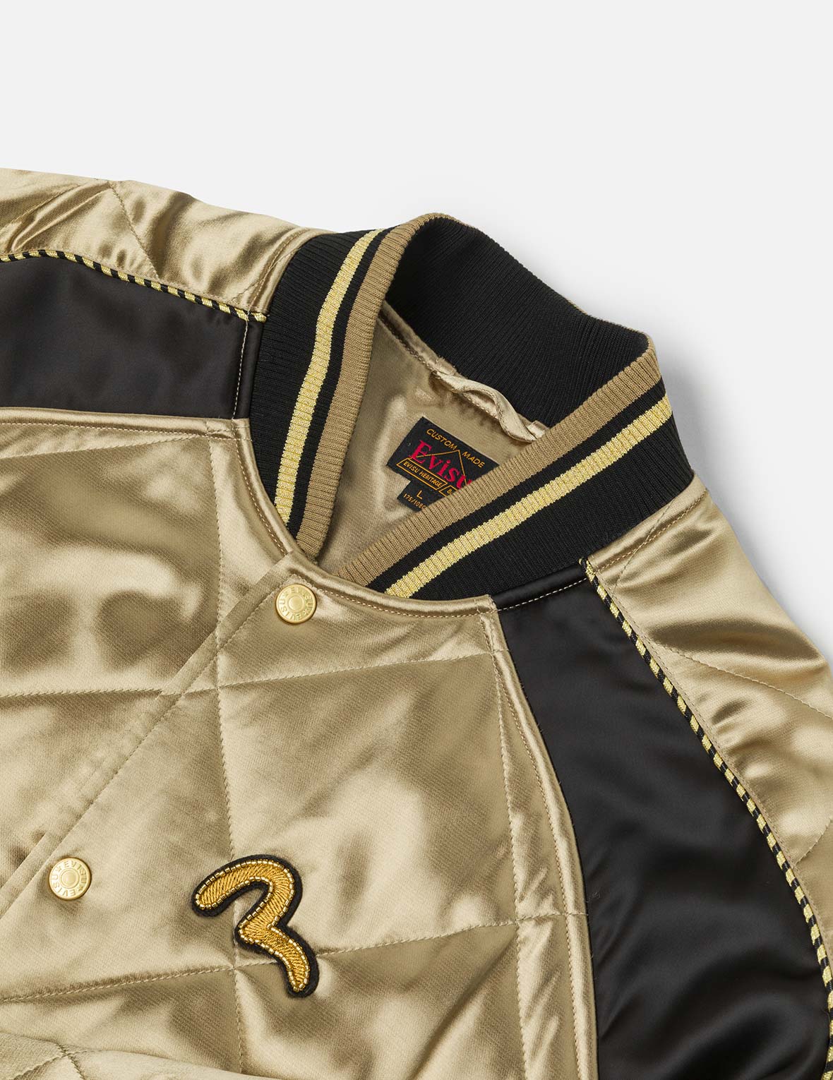 Kamon Beading Embroidery Relax Fit Padded Souvenir Jacket