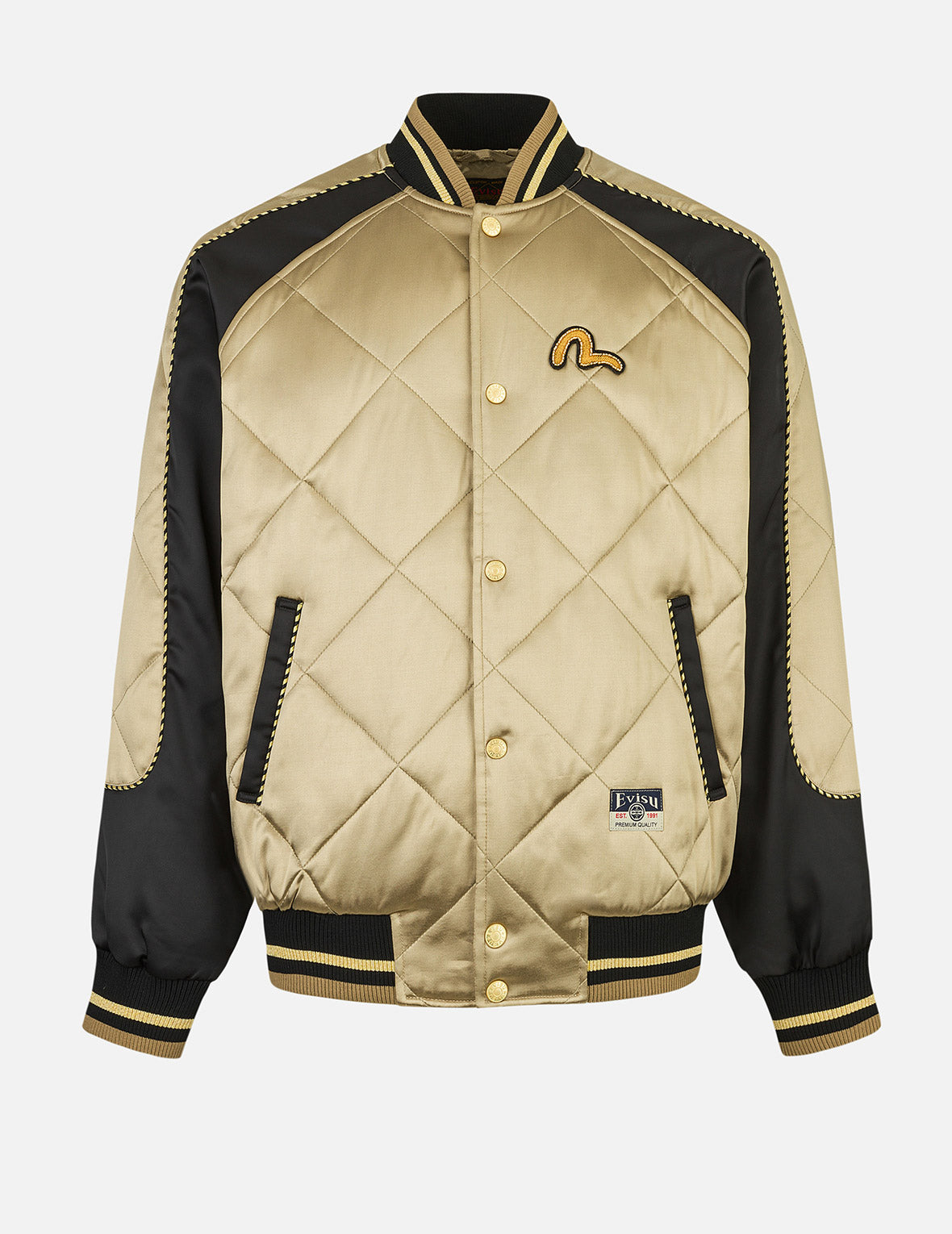 Kamon Beading Embroidery Relax Fit Padded Souvenir Jacket