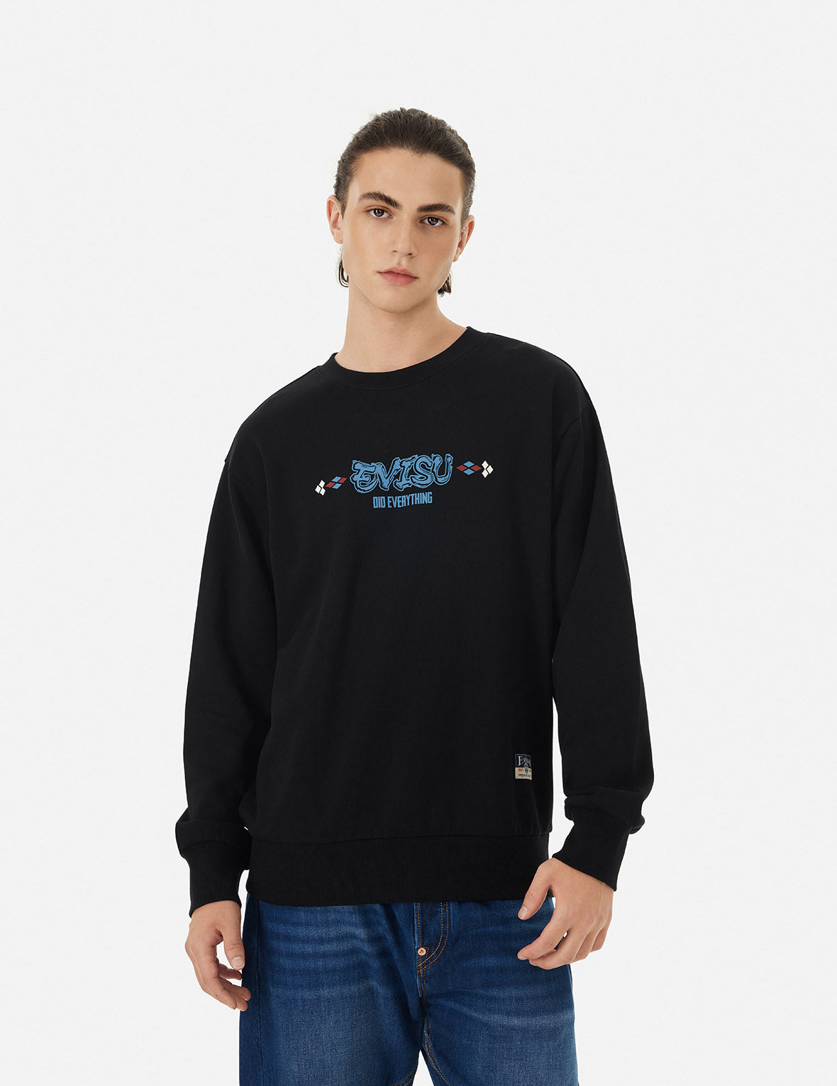 Wheel of Wisdom and Kamon Print Relax Fit Sweatshirt
