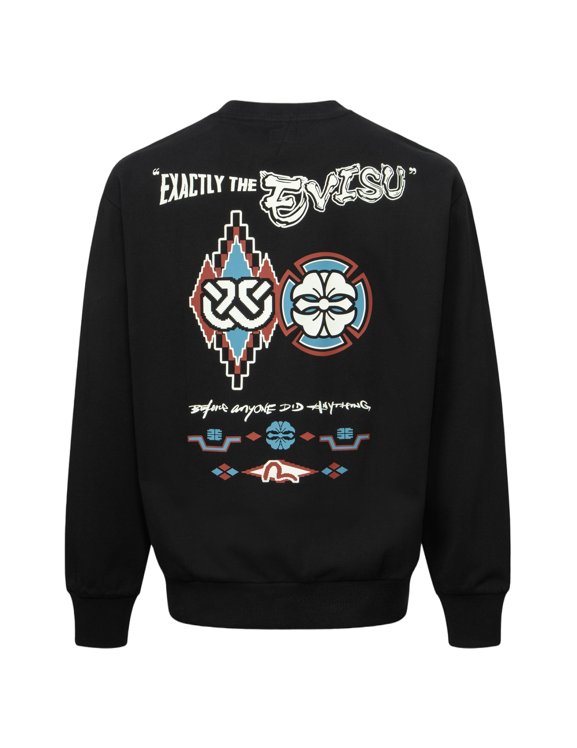 Wheel of Wisdom and Kamon Print Relax Fit Sweatshirt