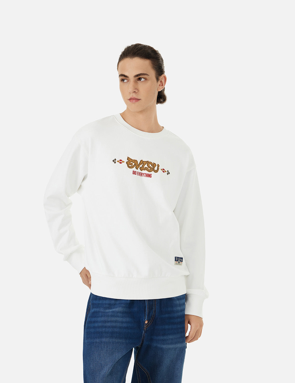 Wheel of Wisdom and Kamon Print Relax Fit Sweatshirt