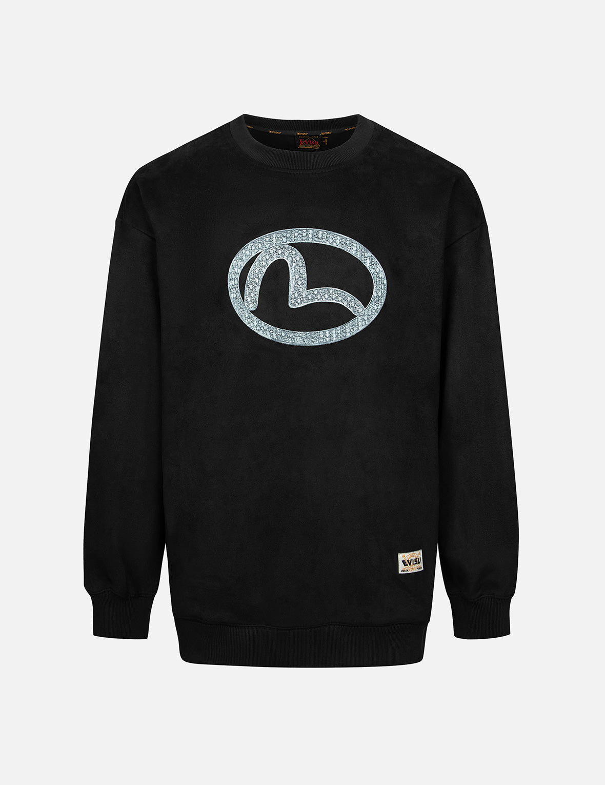 Faux Diamond Seagull Embroidery Loose Fit Sweatshirt