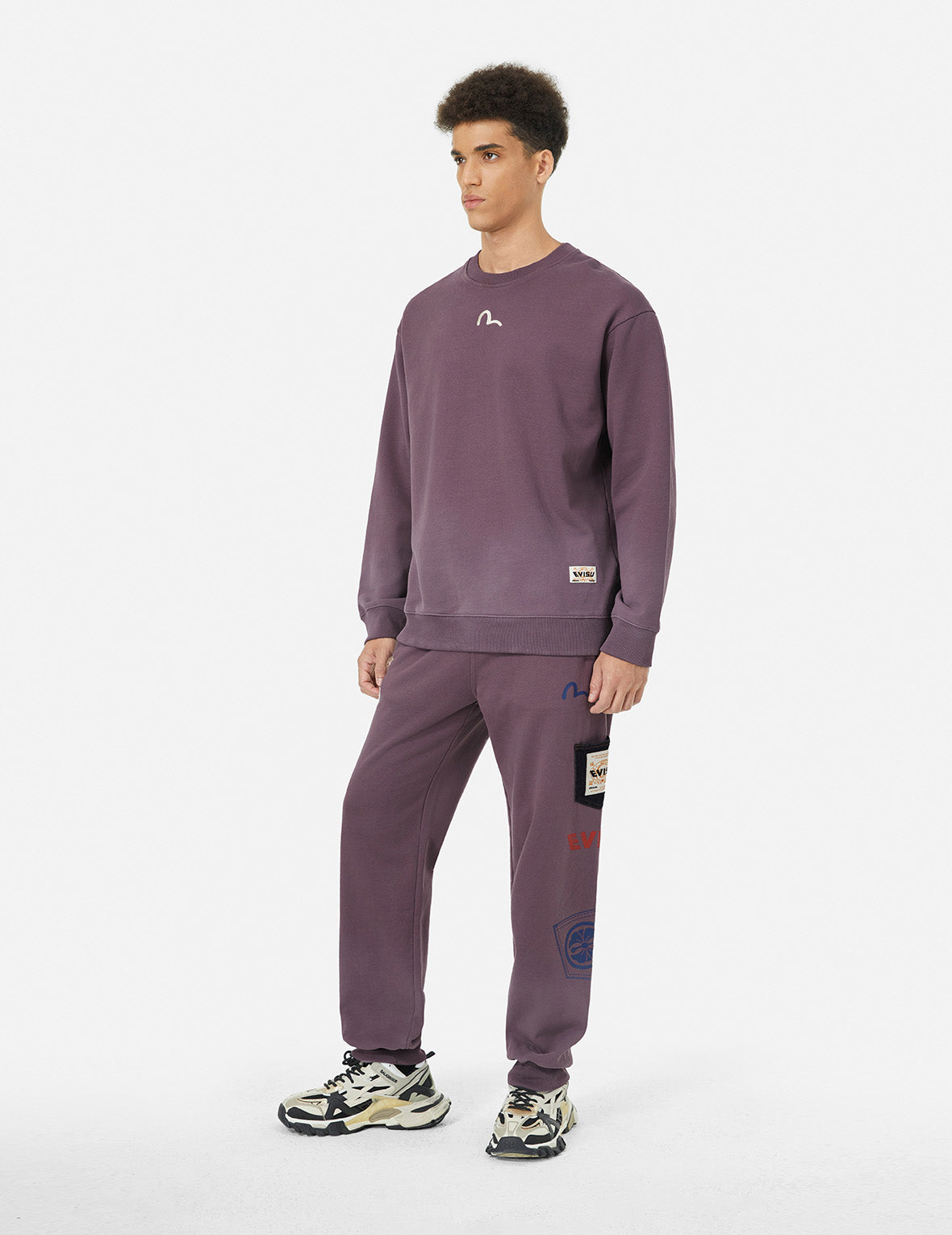 Ebisu Print and Multiple Pocket Washed Relax Fit Sweatshirt