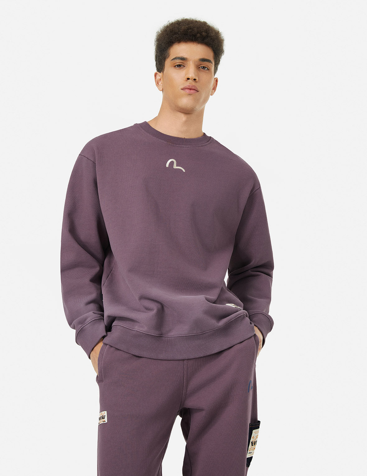 Ebisu Print and Multiple Pocket Washed Relax Fit Sweatshirt