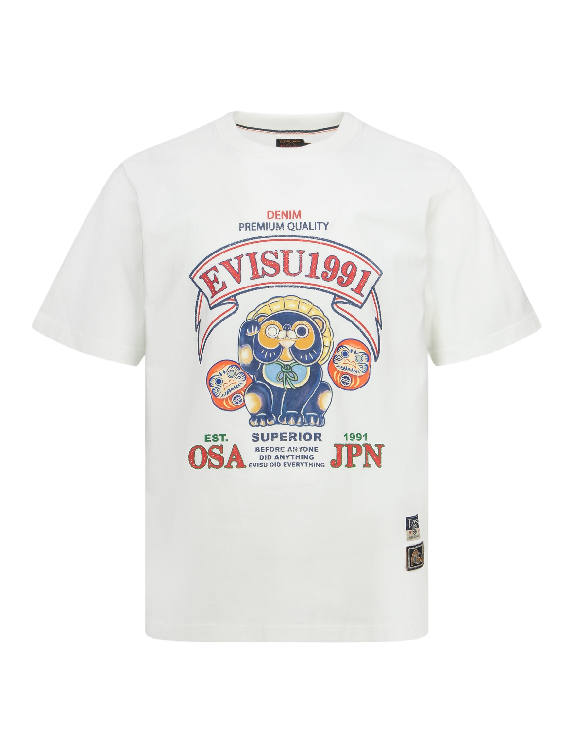 Tanuki and Daruma Print Regular Fit T-Shirt