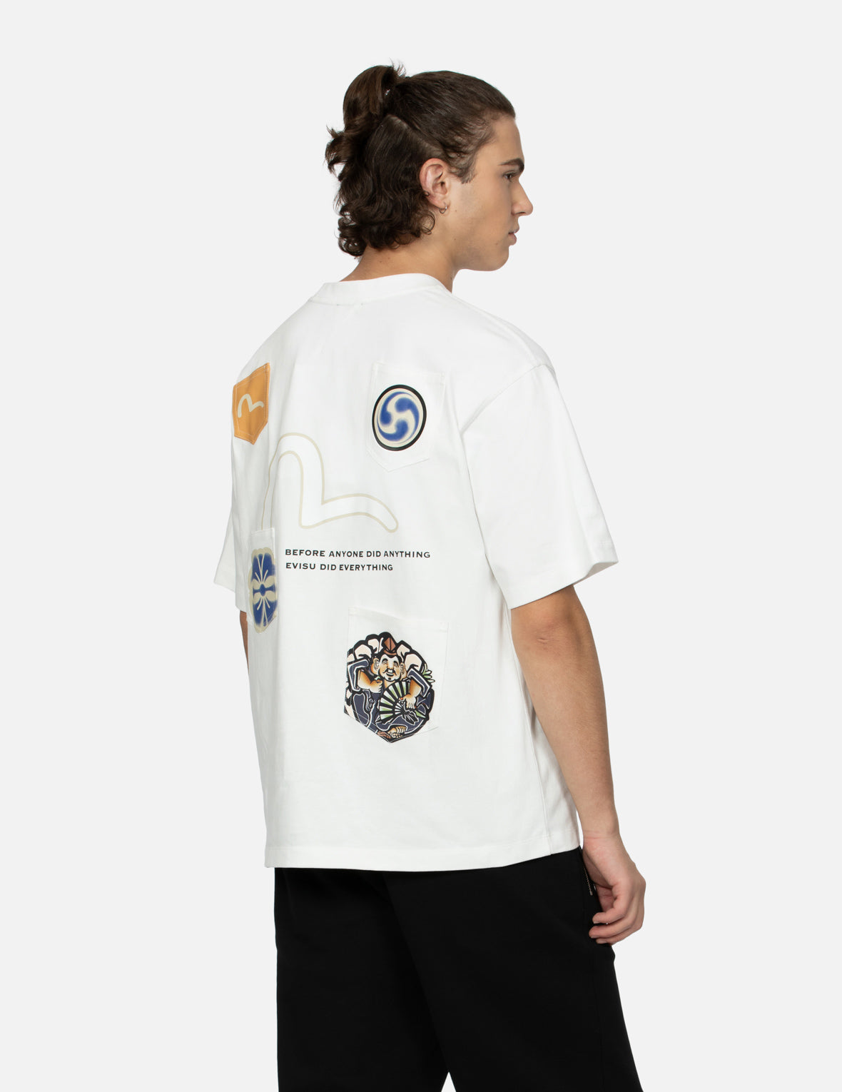 Multi-print and Multi-pocket Relax Fit T-Shirt