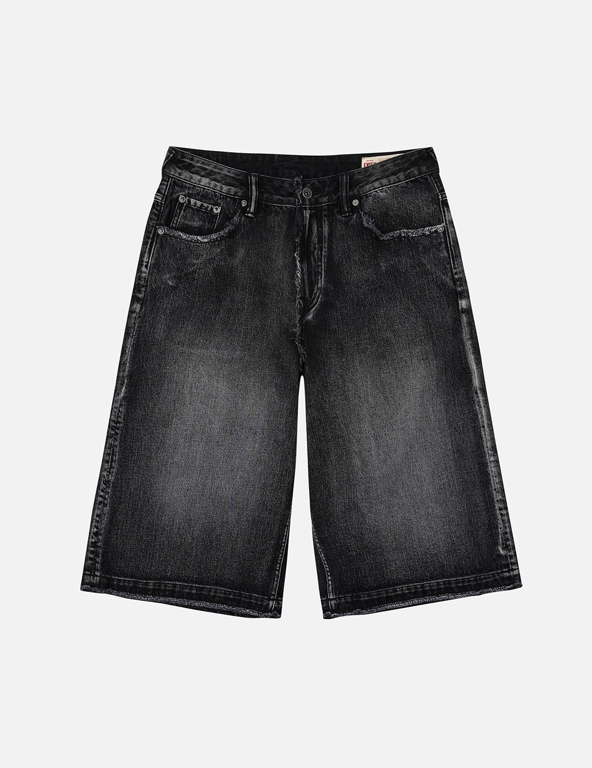 Distressed Daicock Print Fashion Fit Denim Shorts