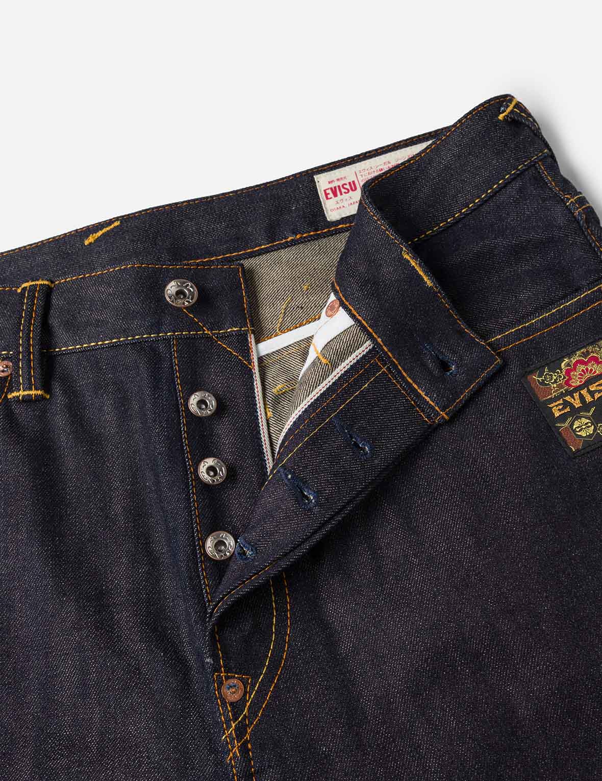 Brocade Inserted Daicock with Logo Embroidery Regular Fit Jeans #2000