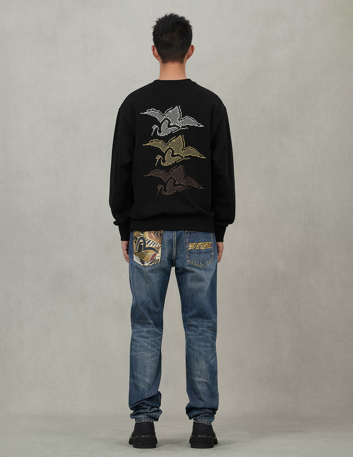 Brocade Patch Pocket Carrot Fit Jeans #2017