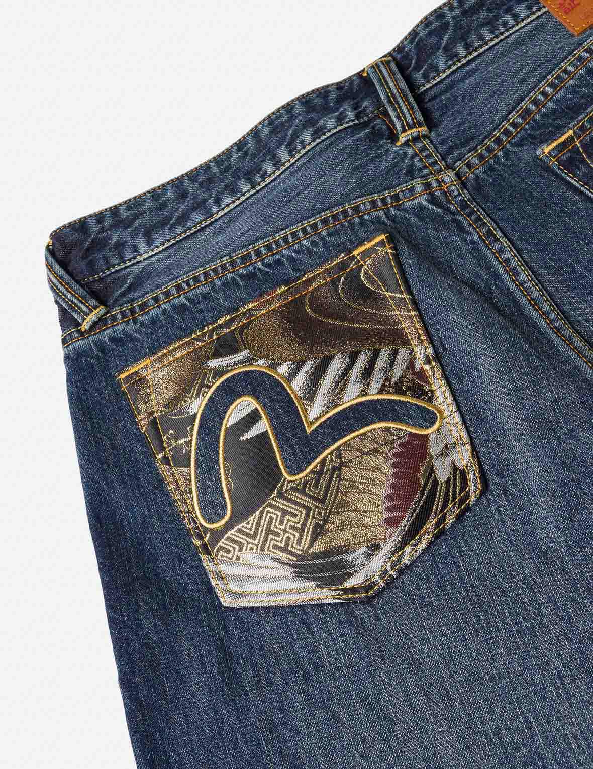 Brocade Patch Pocket Carrot Fit Jeans #2017