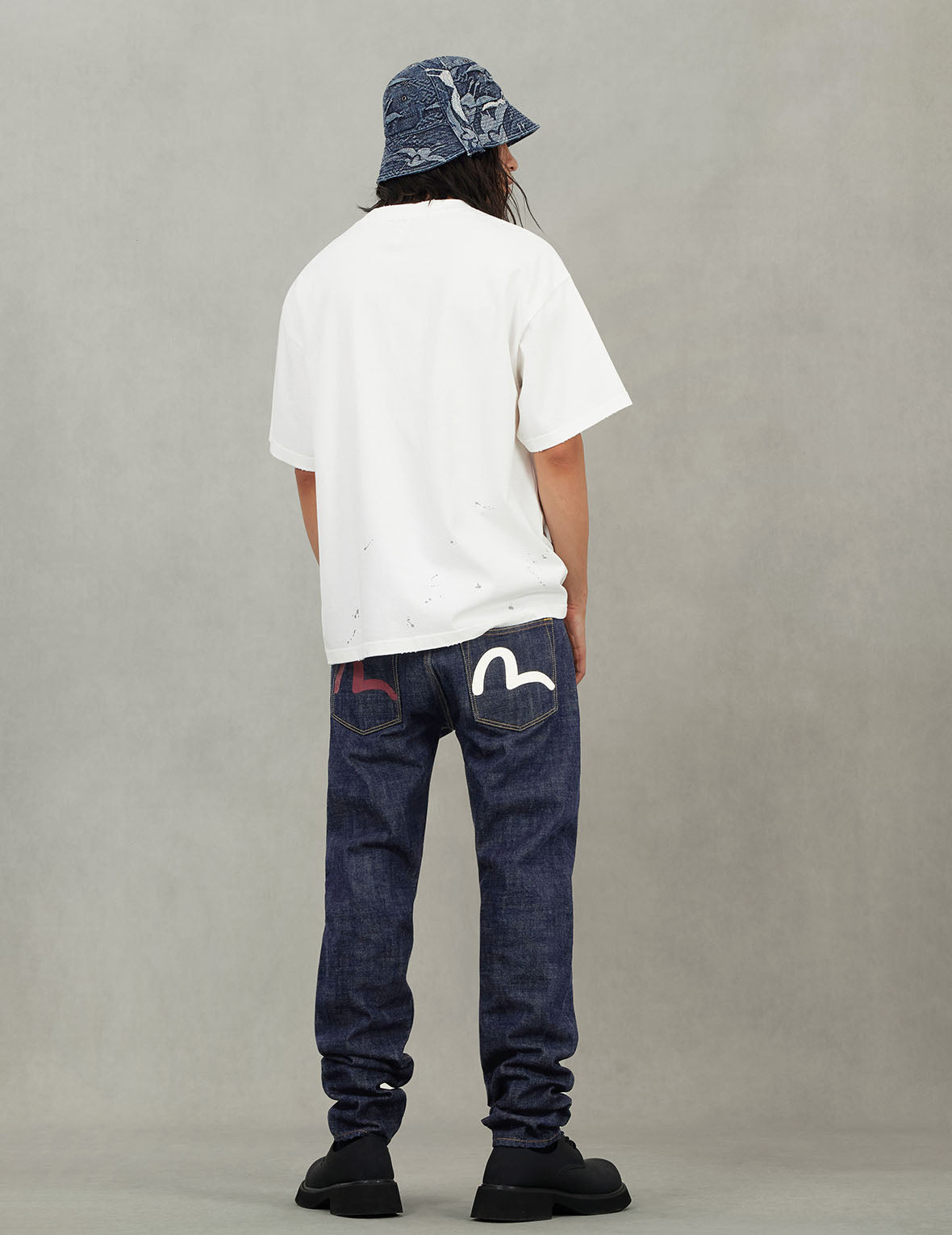 Seagull Print and Pockets Carrot Fit Jeans #2017