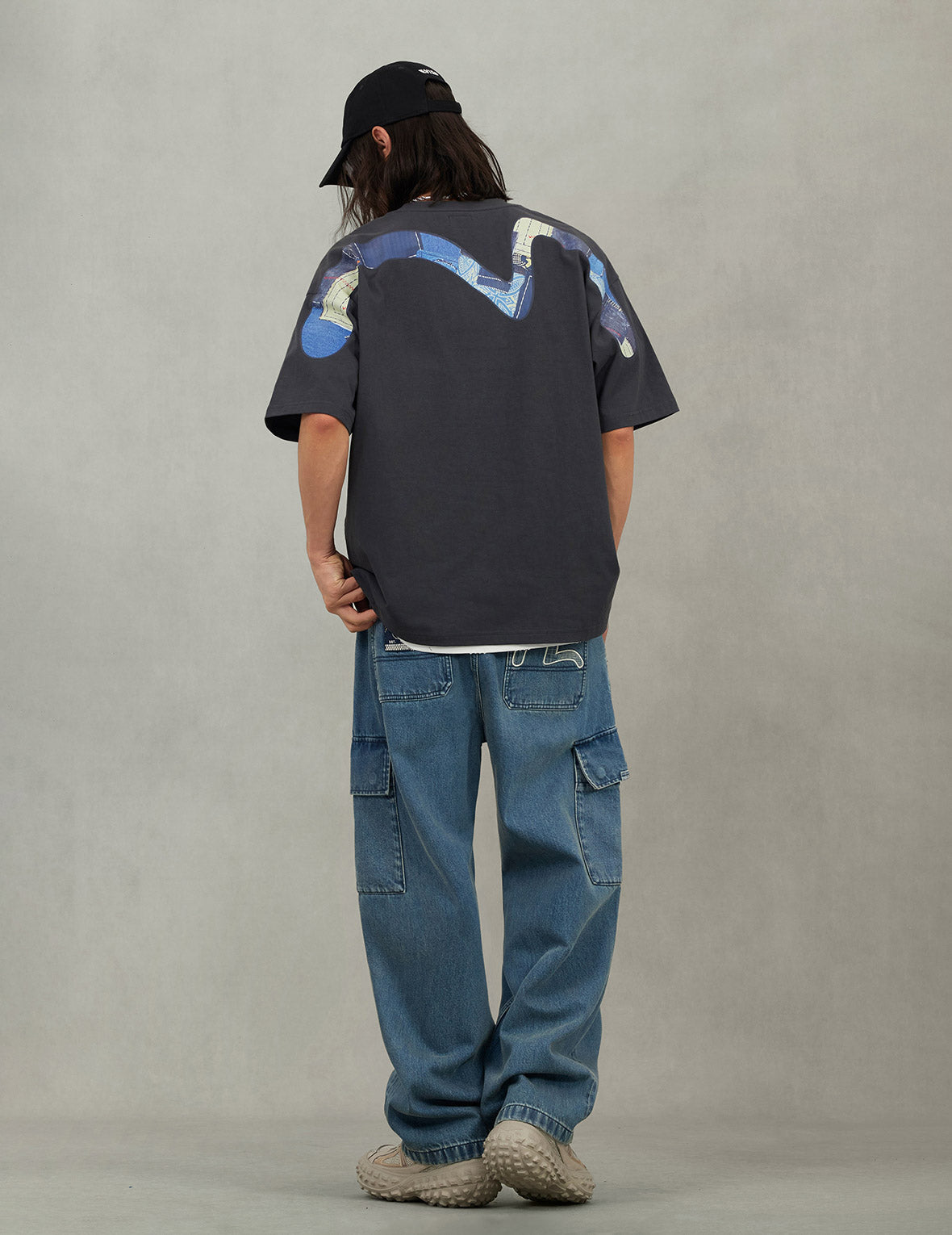 Shshiko Seagull Balloon Fit Cargo Jeans
