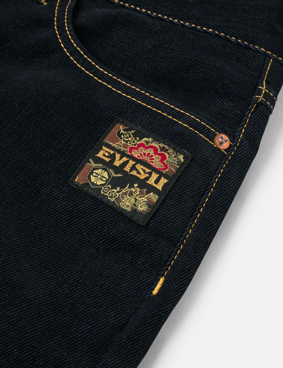 Logo Embroidery and Seagull Print Taper Fit Jeans #2017