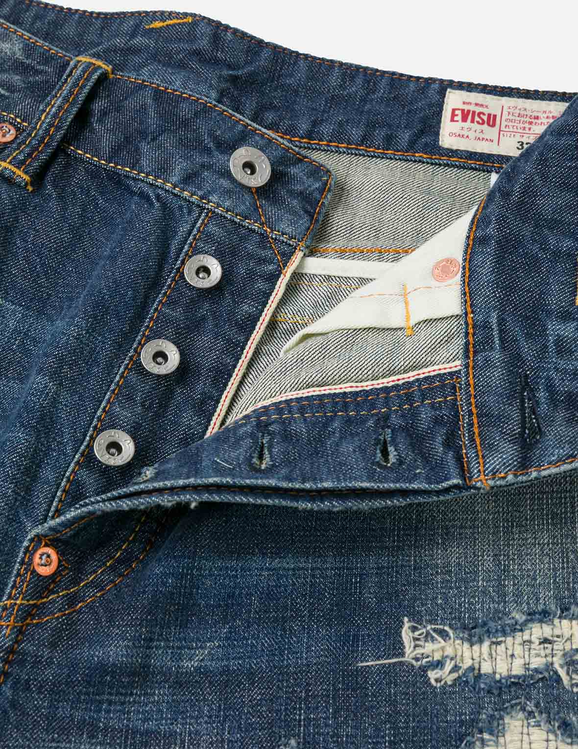 Washed Distressed Daicock Relax Fit Jeans #2030