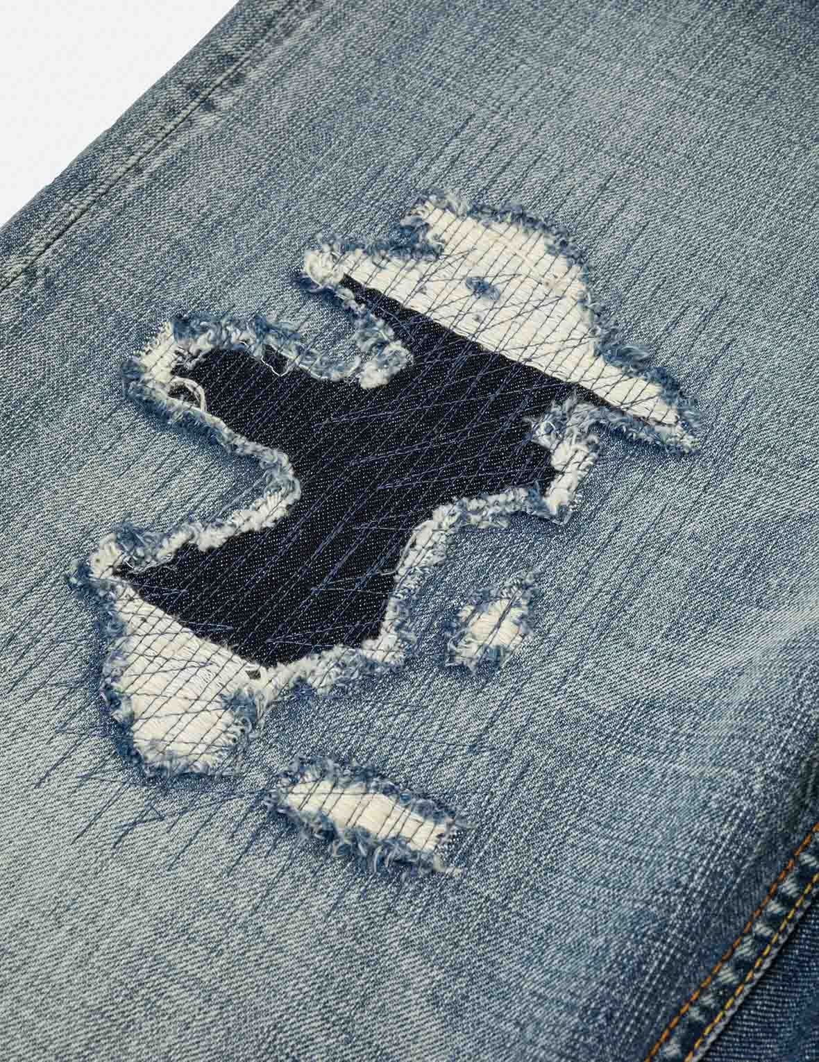 Washed Distressed Daicock Relax Fit Jeans #2030