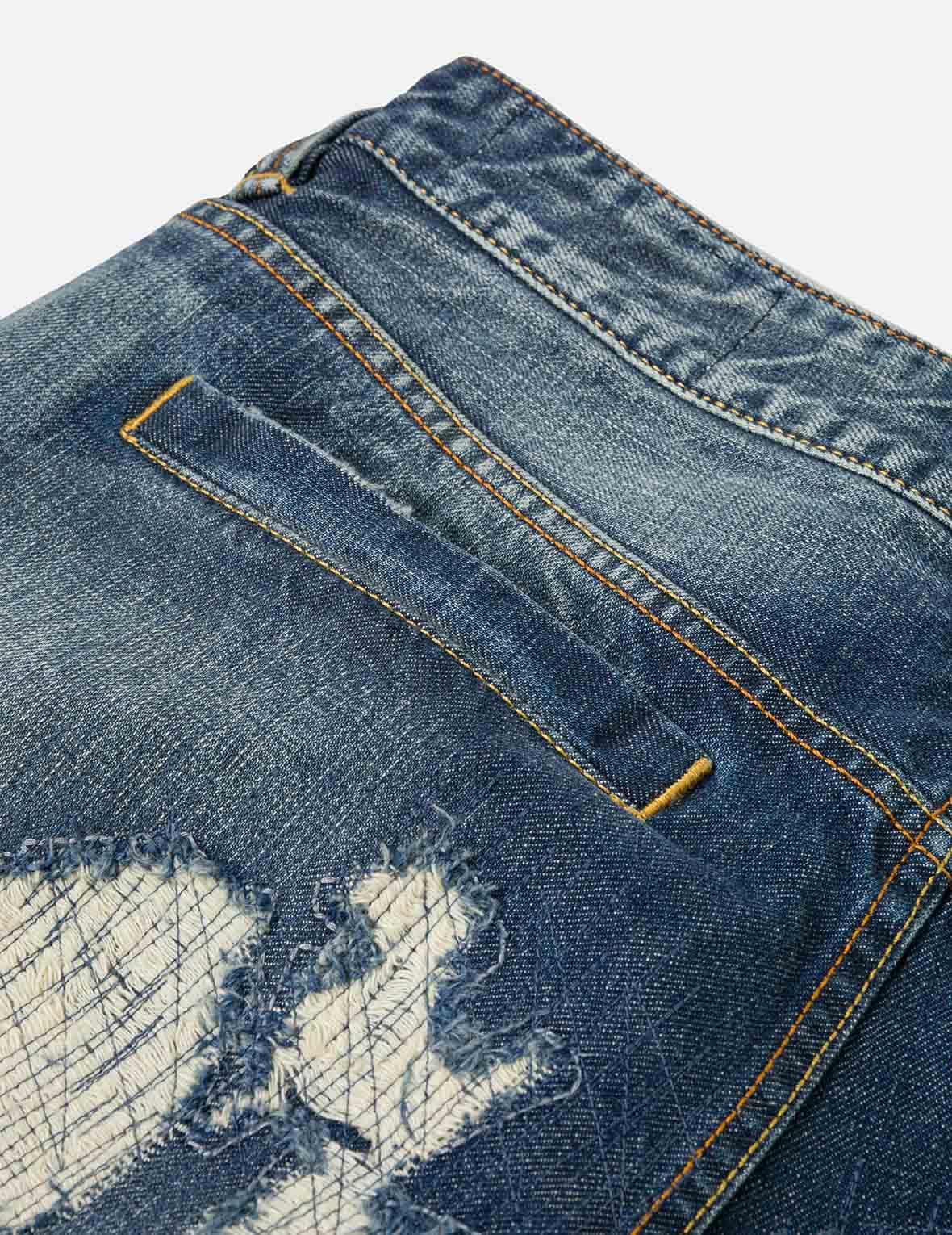 Washed Distressed Daicock Relax Fit Jeans #2030