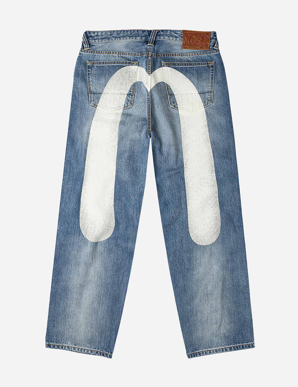 Ecru Daicock Print Loose Fit Jeans #2038