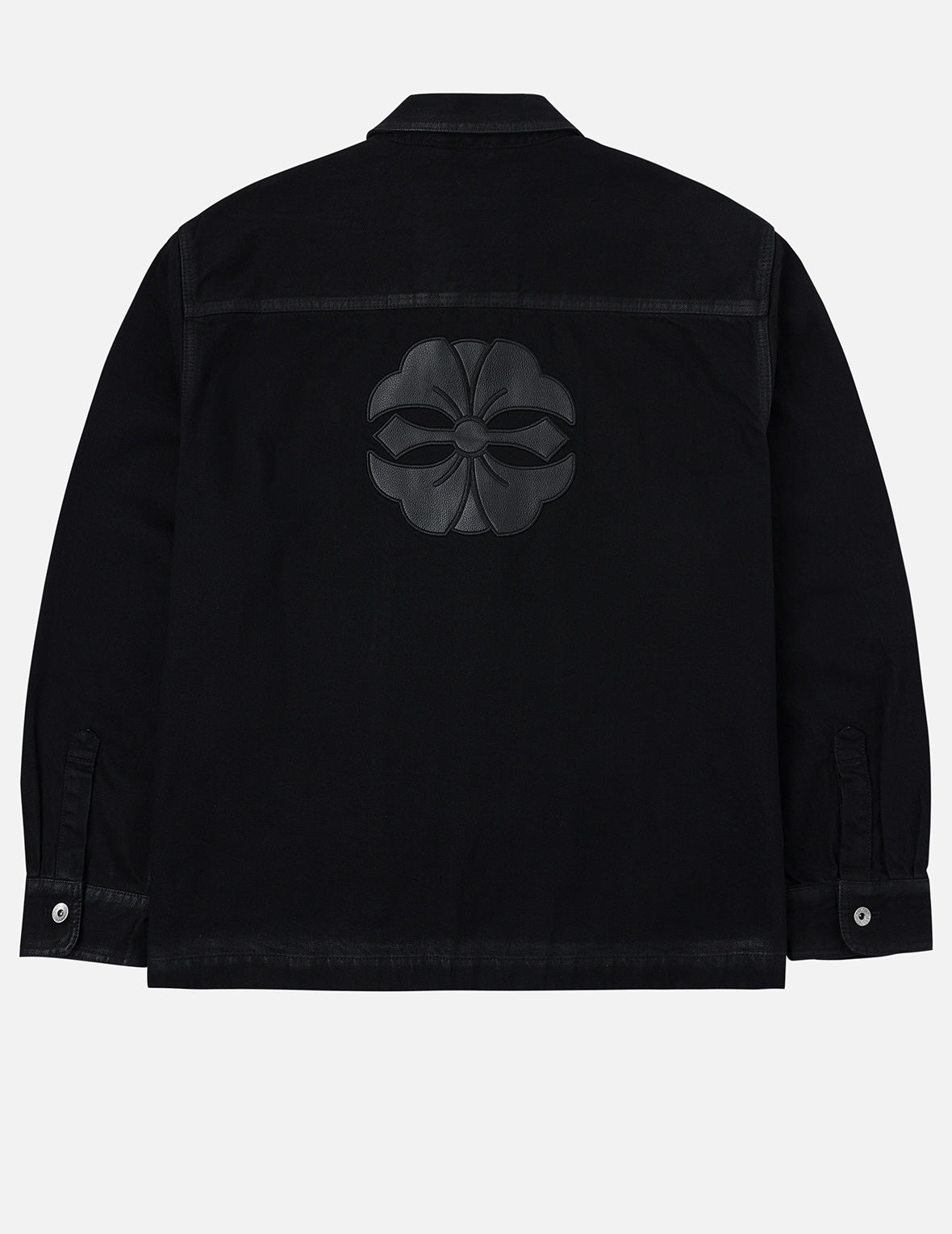 Kamon and Seagull Appliqué Regular Fit Denim Jacket Shirt