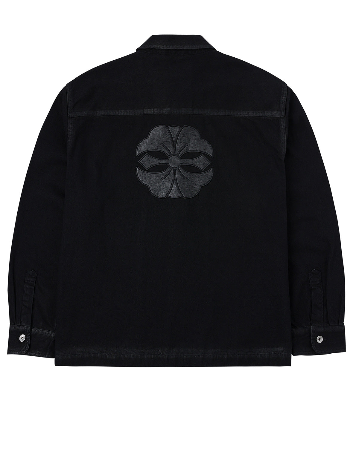 Kamon and Seagull Appliqué Regular Fit Denim Jacket Shirt