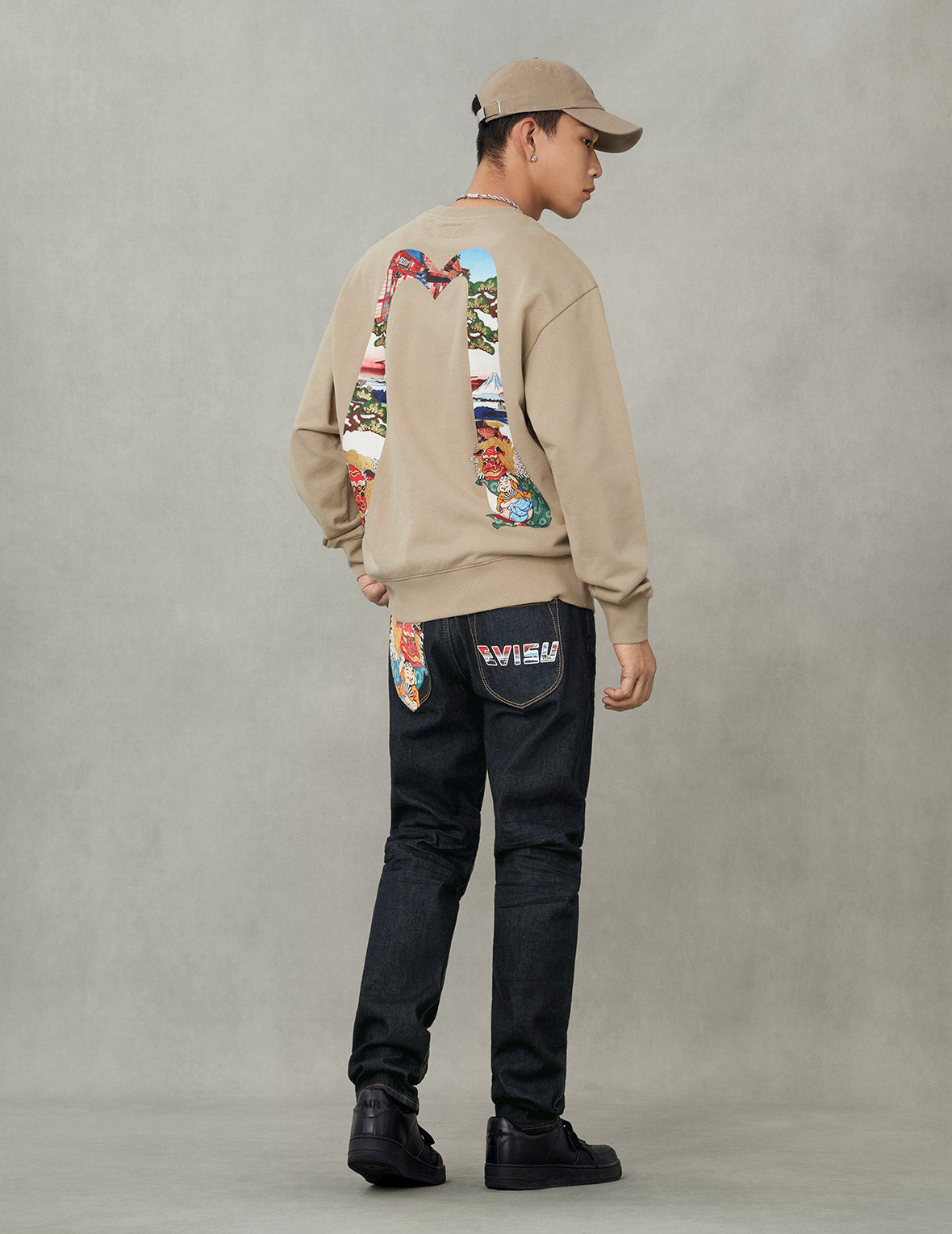 Godhead Lion Dance Daicock Print Loose Fit Sweatshirt