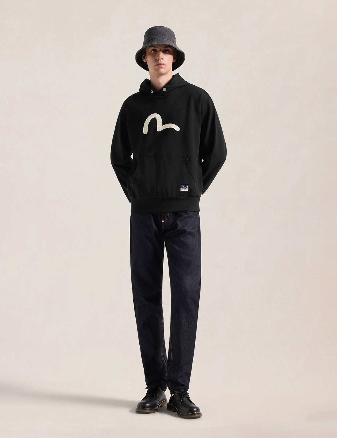 Seagull Print Relax Fit Hoodie