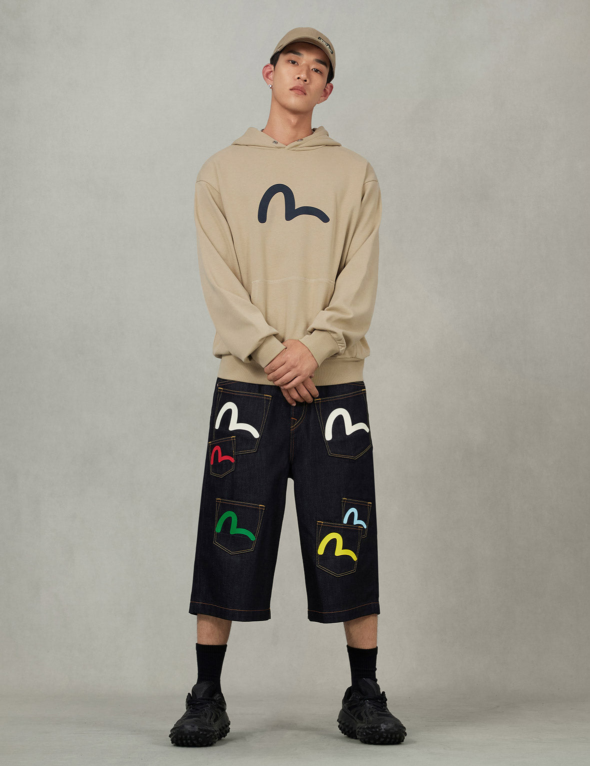 Seagull Print Relax Fit Hoodie